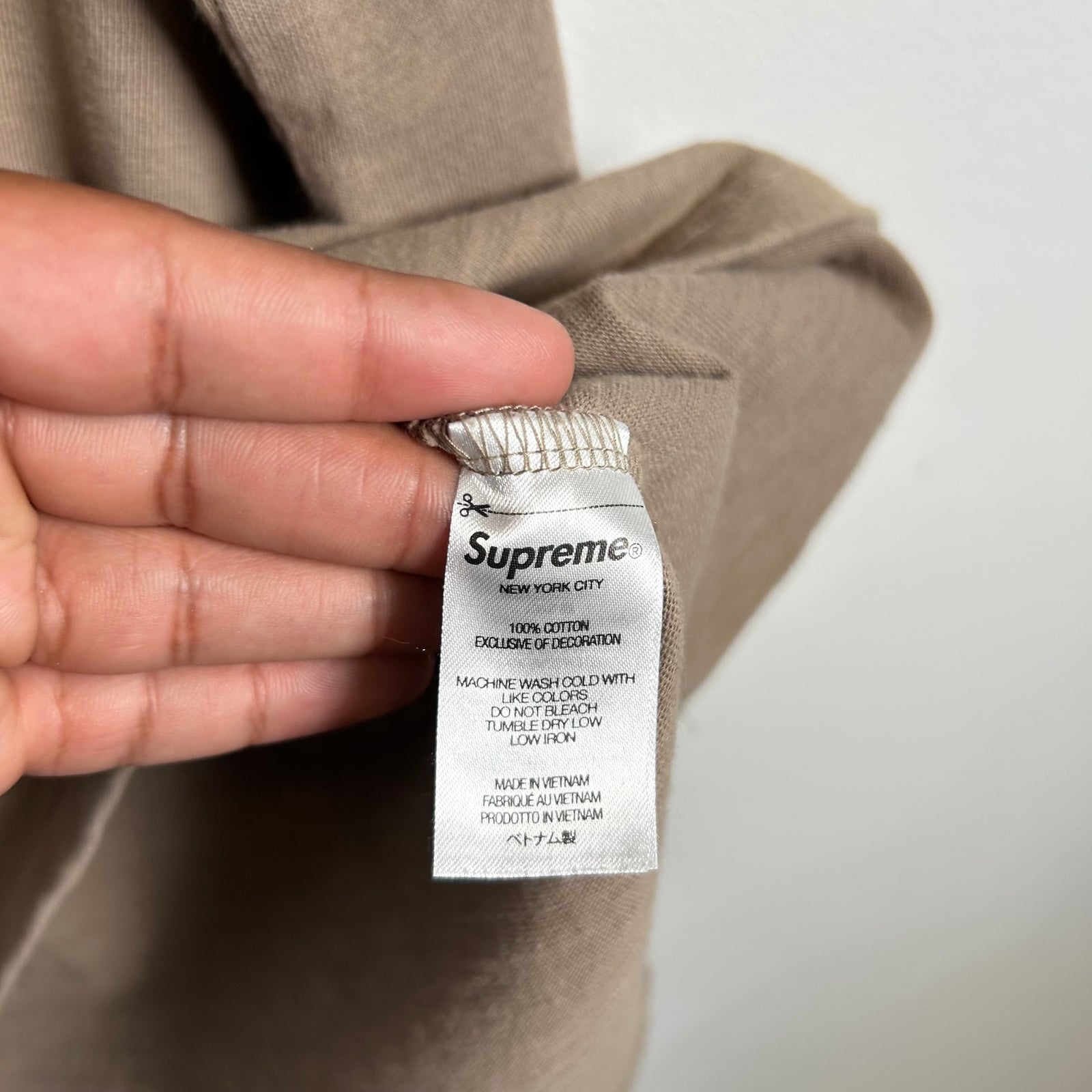 Supreme Brown Pocket Logo T-shirt Size L