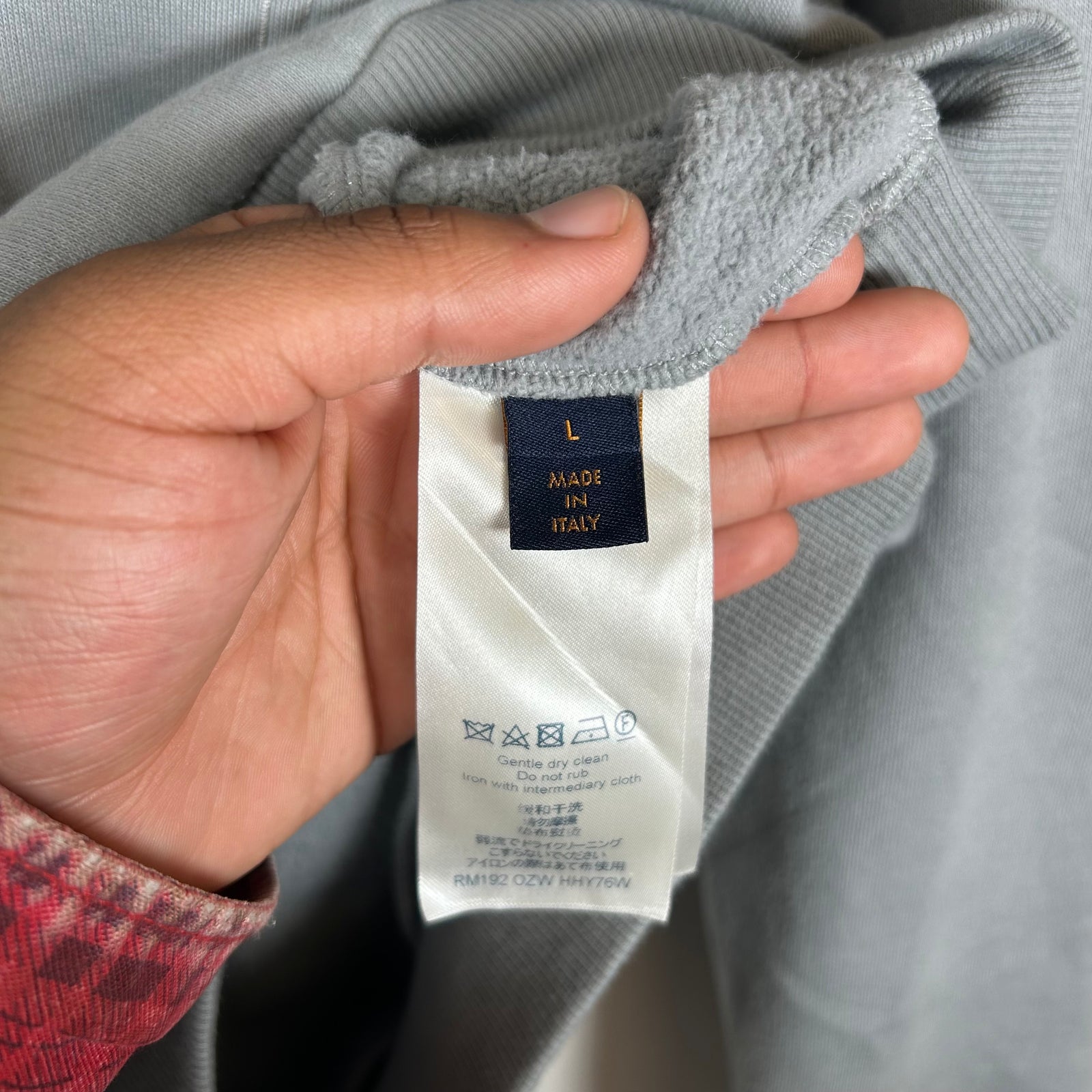 Louis Vuitton Grey Virgil Embroidered Hoodie Size M