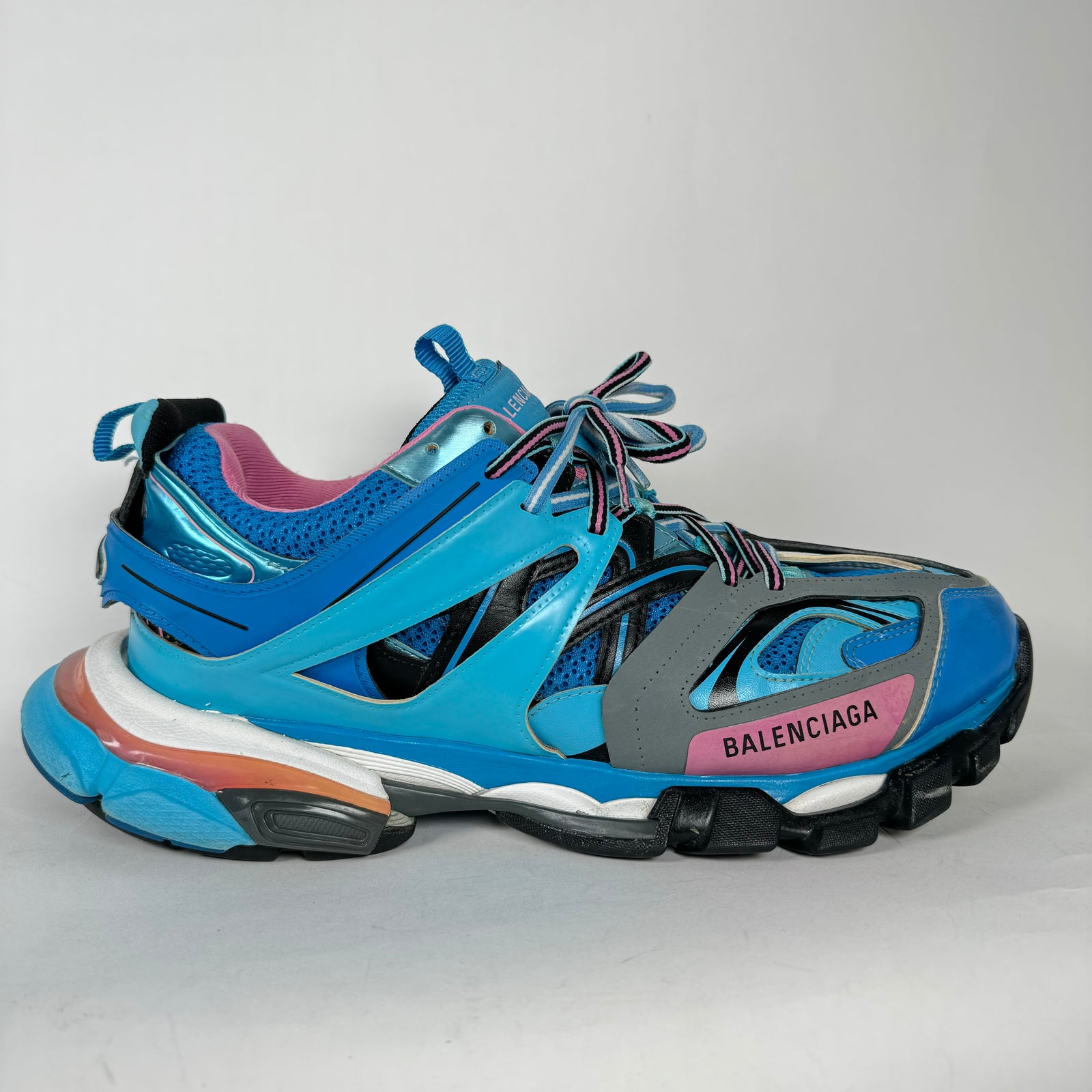 Balenciaga Blue/Pink Track Sneakers Size 44