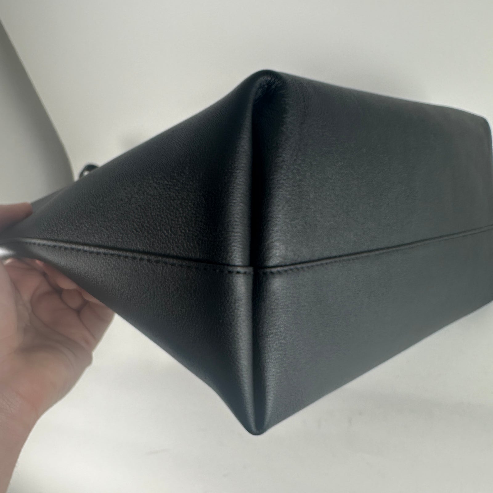 Versace Black Virtus Leather Tote Bag