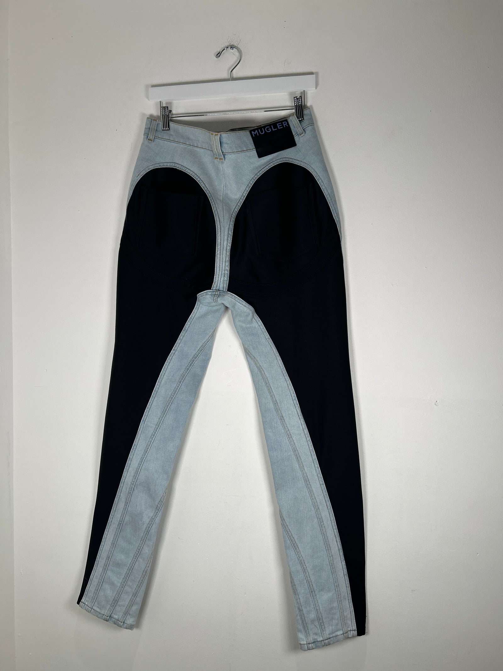 Mugler Spiral Mesh Cut Out Jeans Size 44