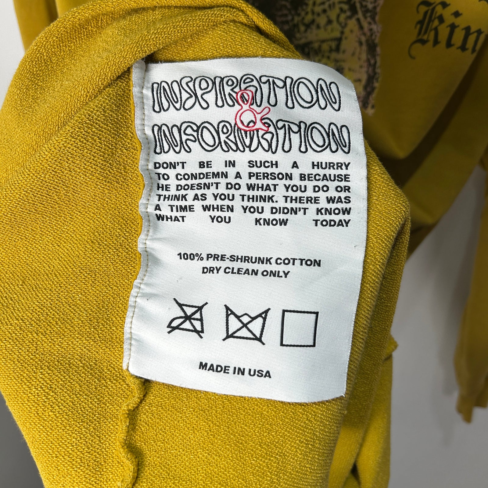 Barriers 'King of Kings' Yellow Graphic Hoodie Size M