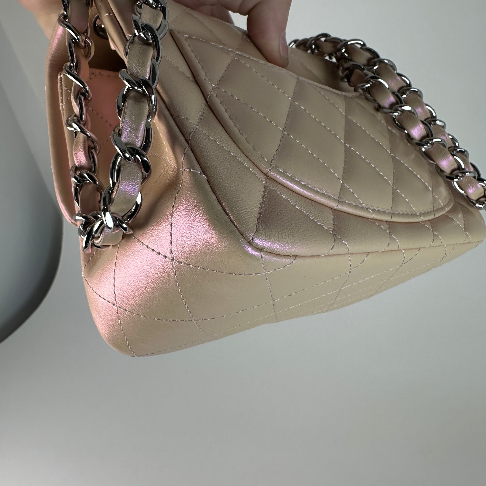 Chanel Mini Square Iridescent Calfskin Flap