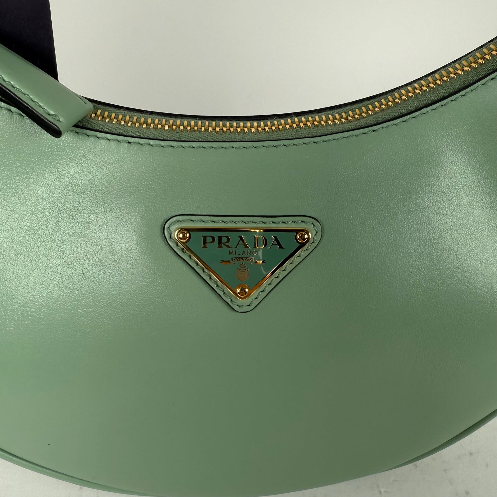 Prada Arqué Sea Green Shoulder Bag