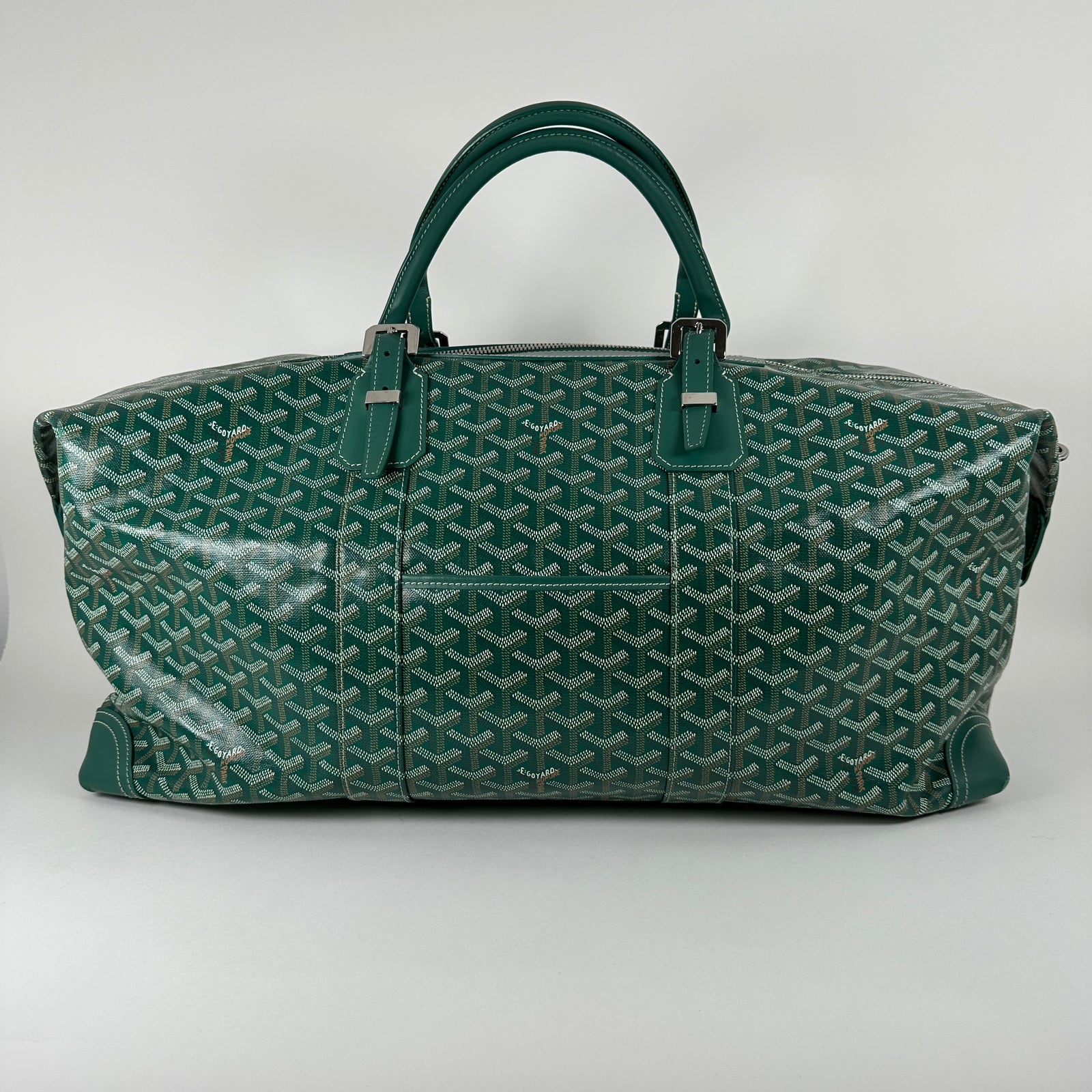Goyard Goyardine Green Boeing 55 Travel Duffle Bag