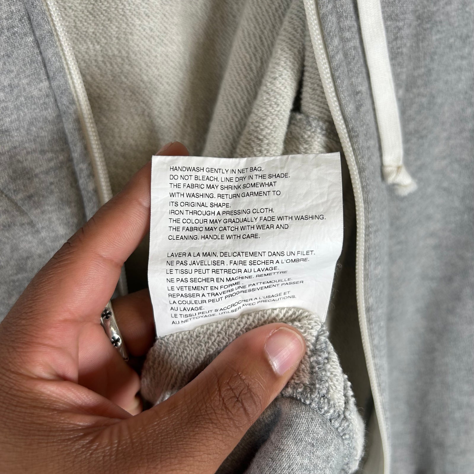 CDG Play Grey Zip-Up Hoodie Size S