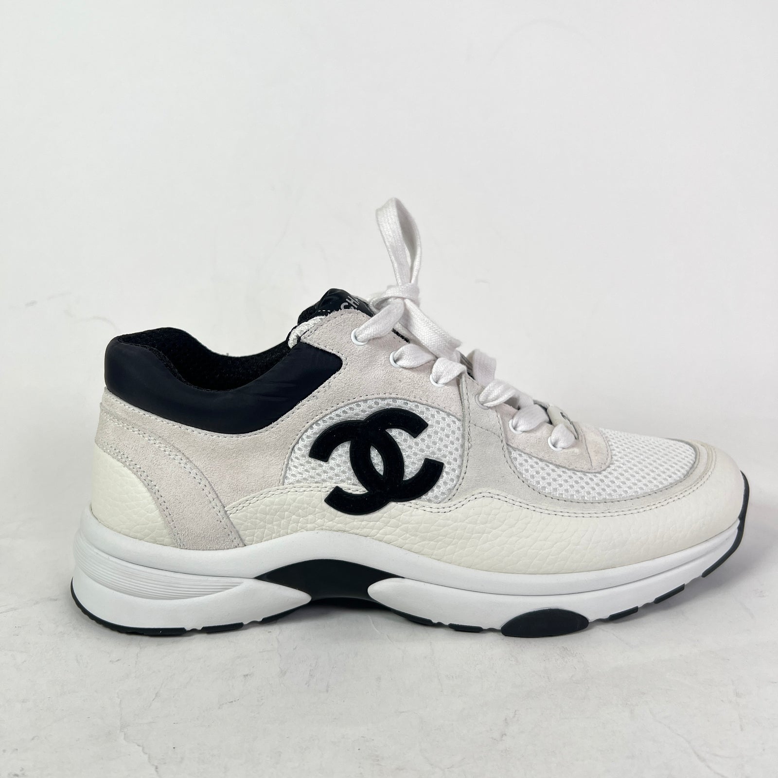Chanel Interlocking CC Suede Calfskin Grained Leather Runners