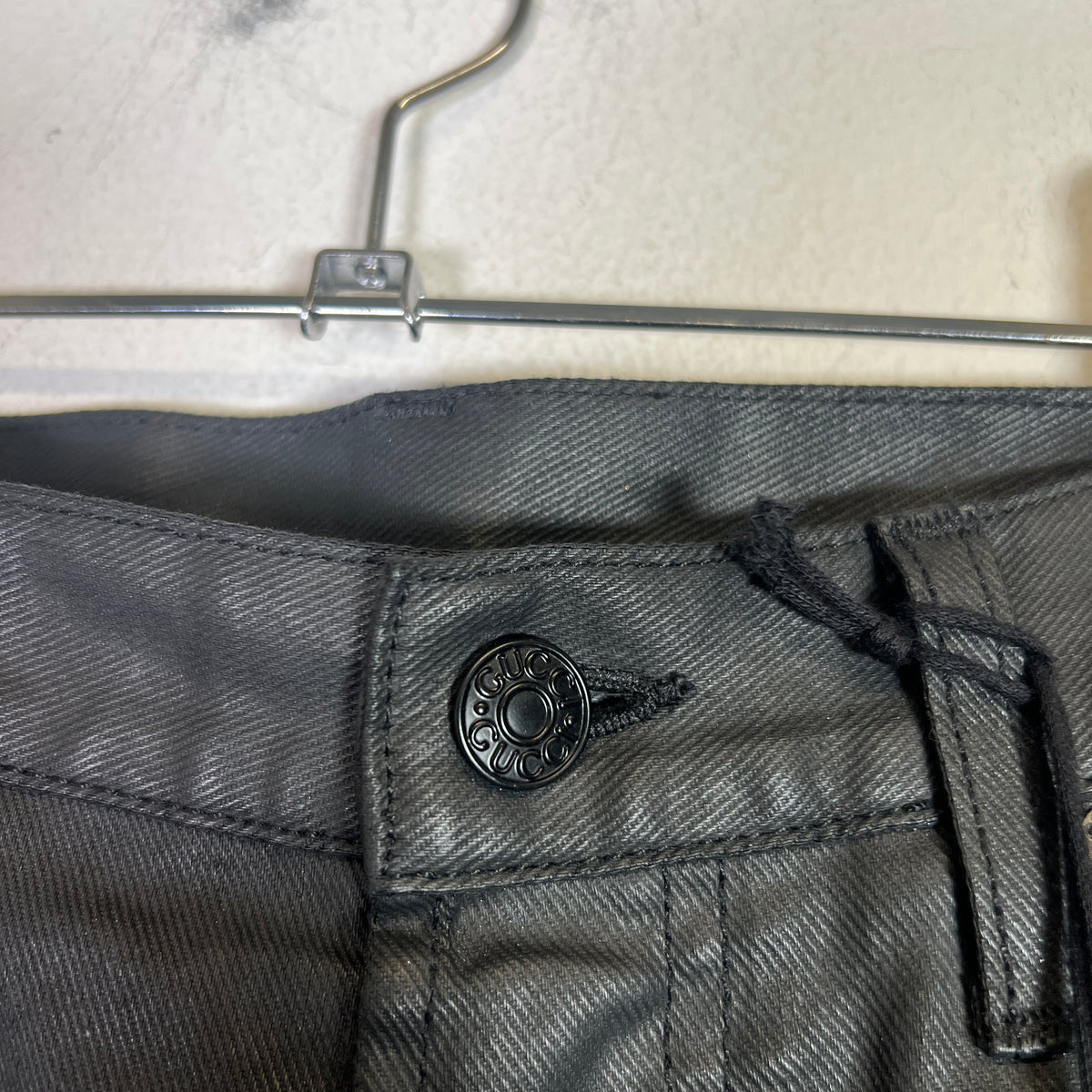 Gucci Black Waxed Horsebit Jeans