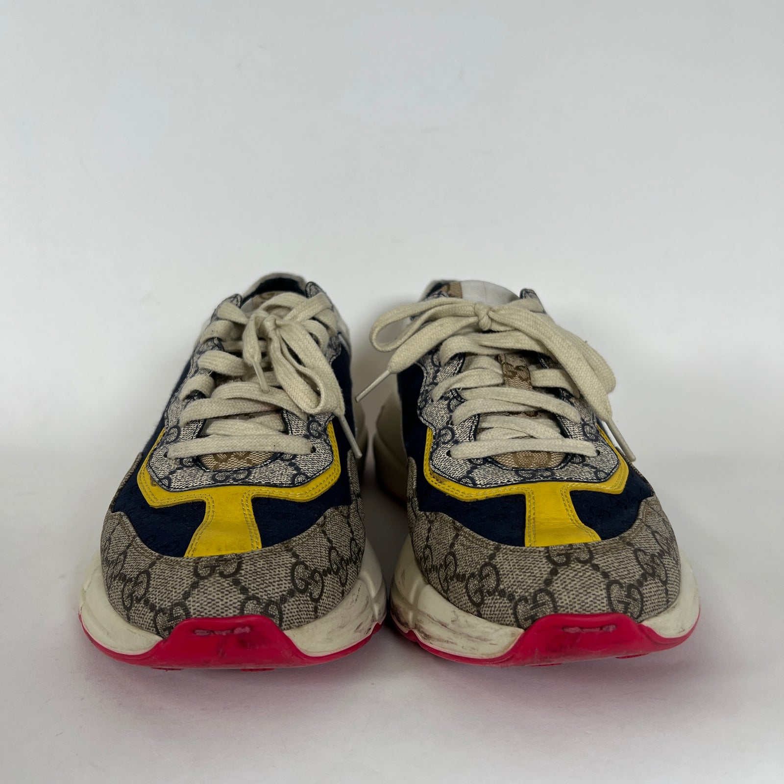 Gucci Rython GG White/Blue Sneakers Size 10