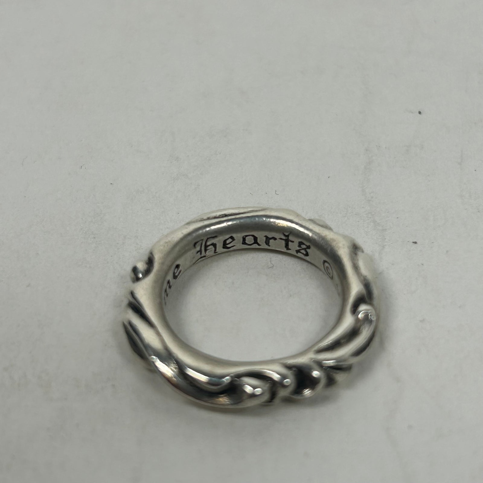 Chrome Hearts Silver Scroll Ring Size 6