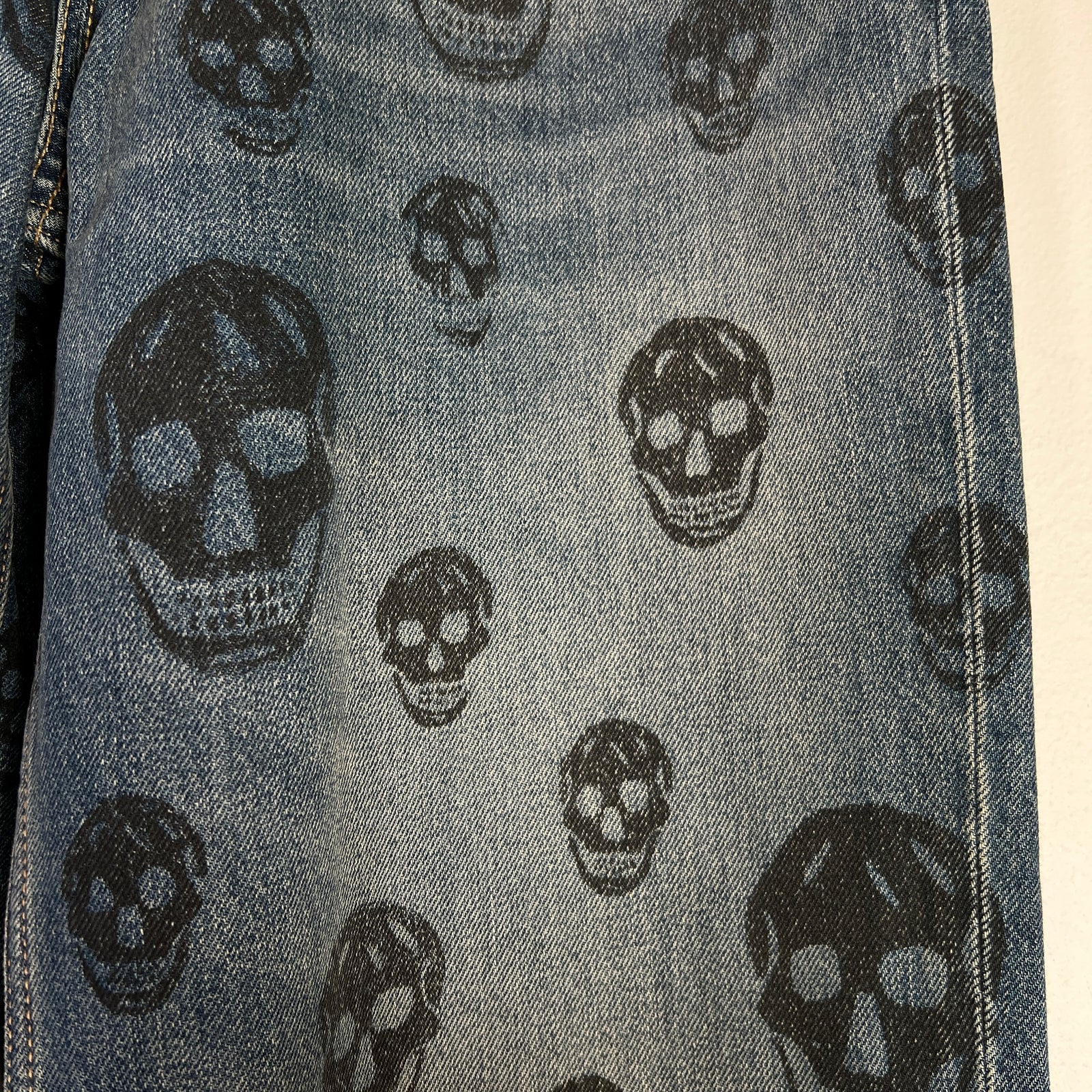 Alexander McQueen Skull Low Rise Baggy Jeans