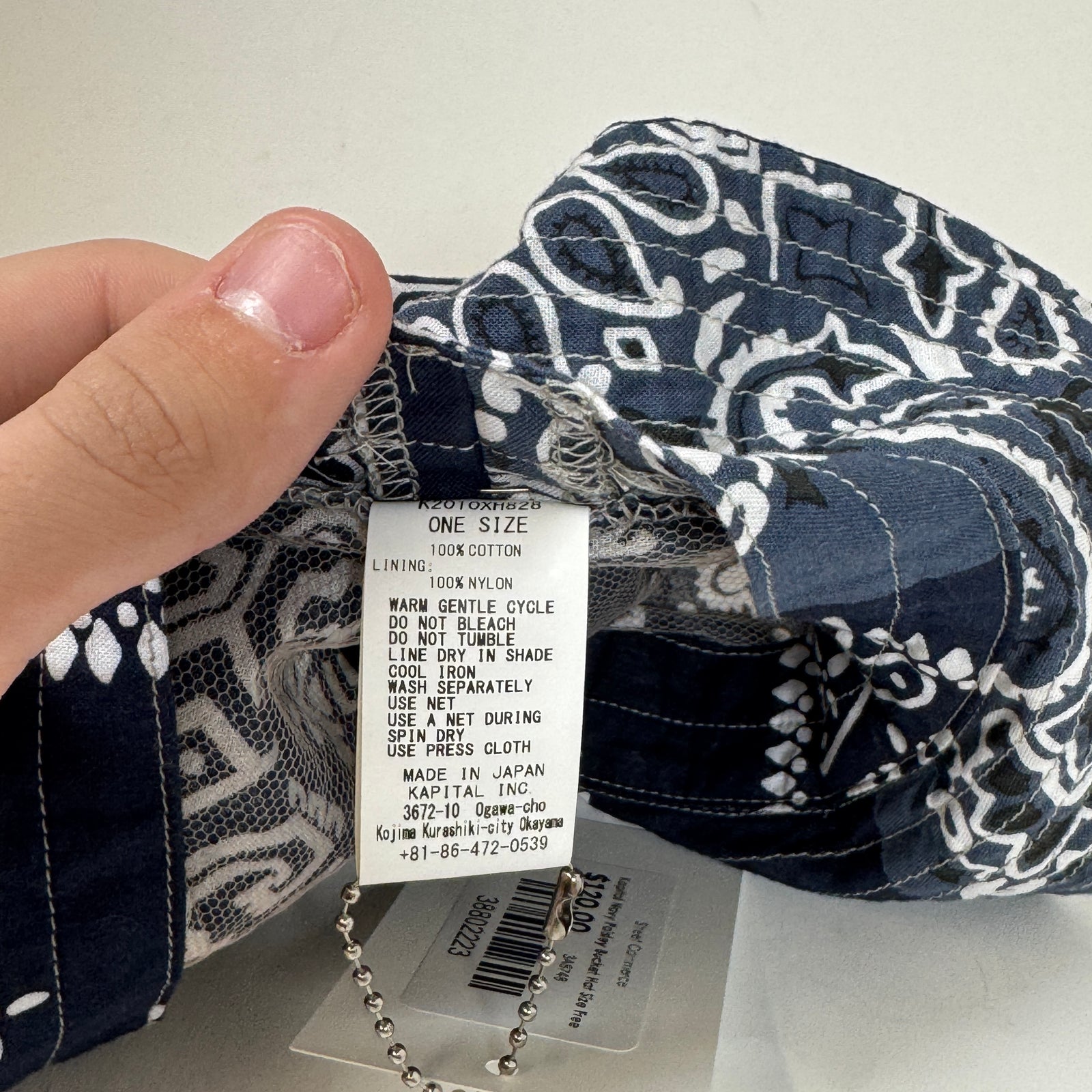 Kapital Navy Paisley Bucket Hat Size Free