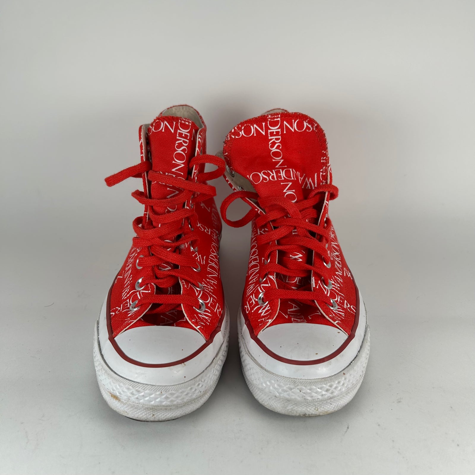 J.W. Anderson Red All Over Logo Converse Size 8
