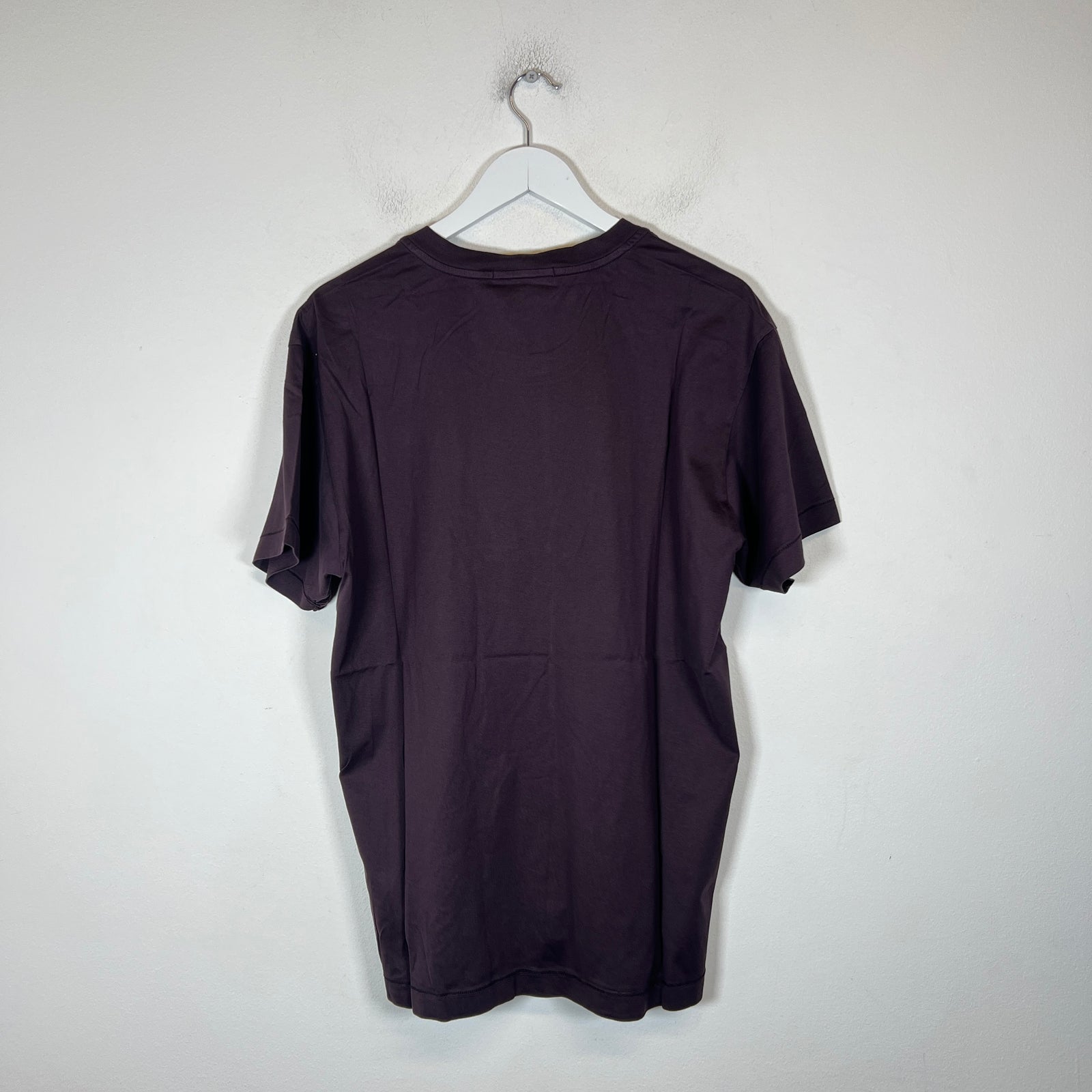 Stone Island Burgundy Compass Logo T-Shirt Size M