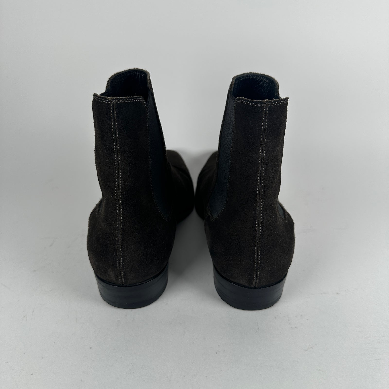 Saint Laurent Chocolate Suede Chelsea Boot Size 43