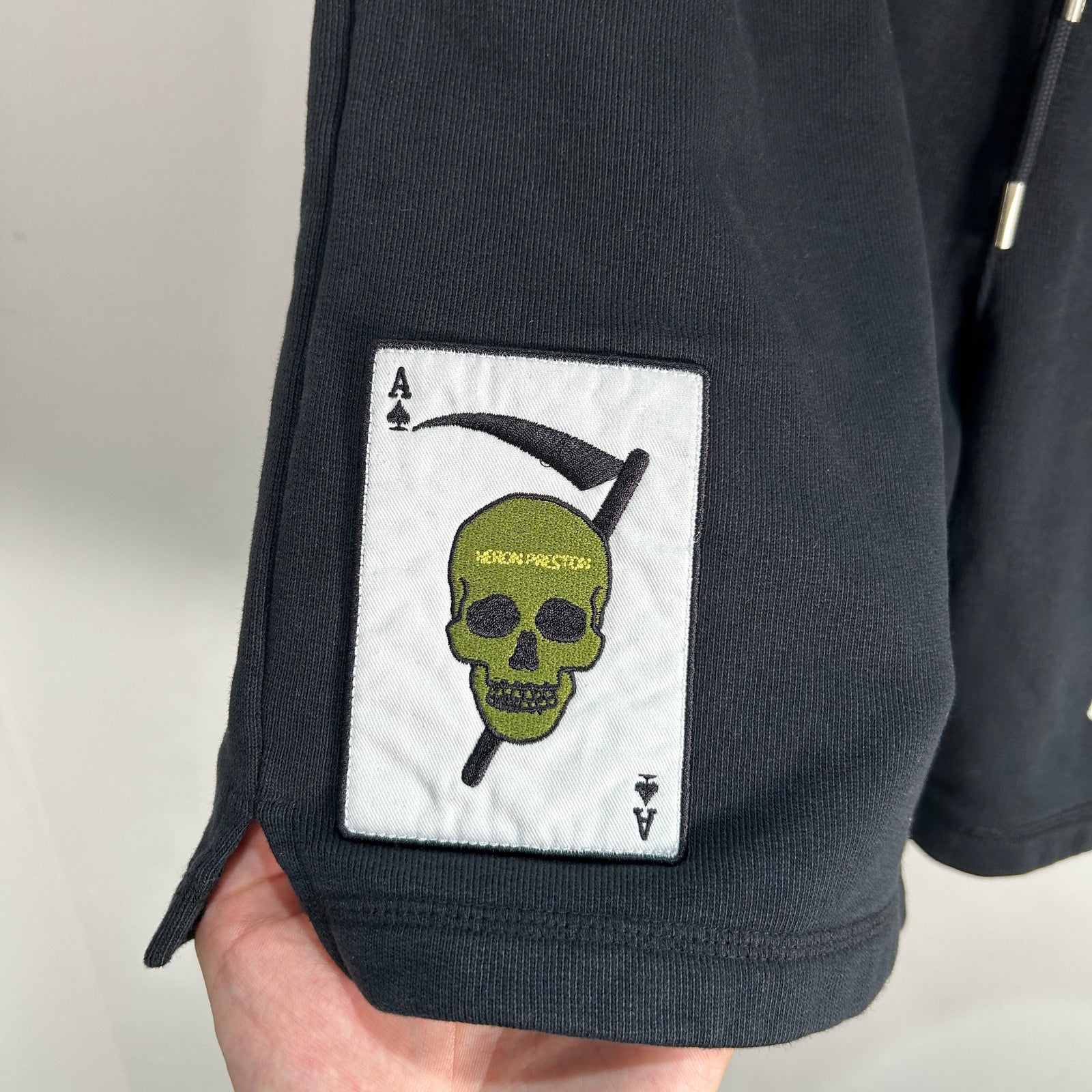 Heron Preston Black Logo Print Shorts Size S