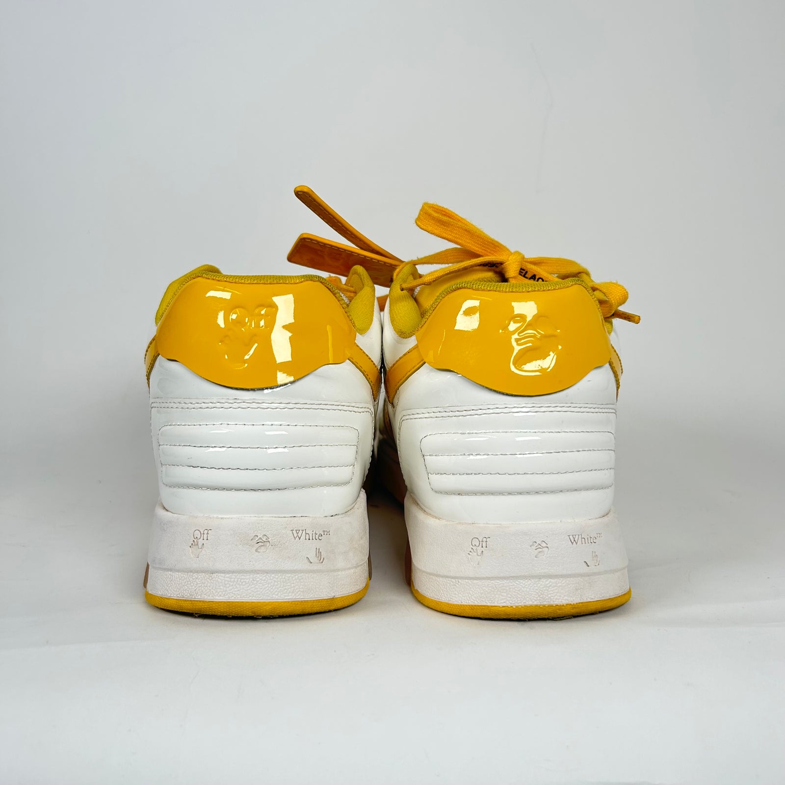 Off-White Yellow Patent Leather Out Of Office Sneaker Size 45