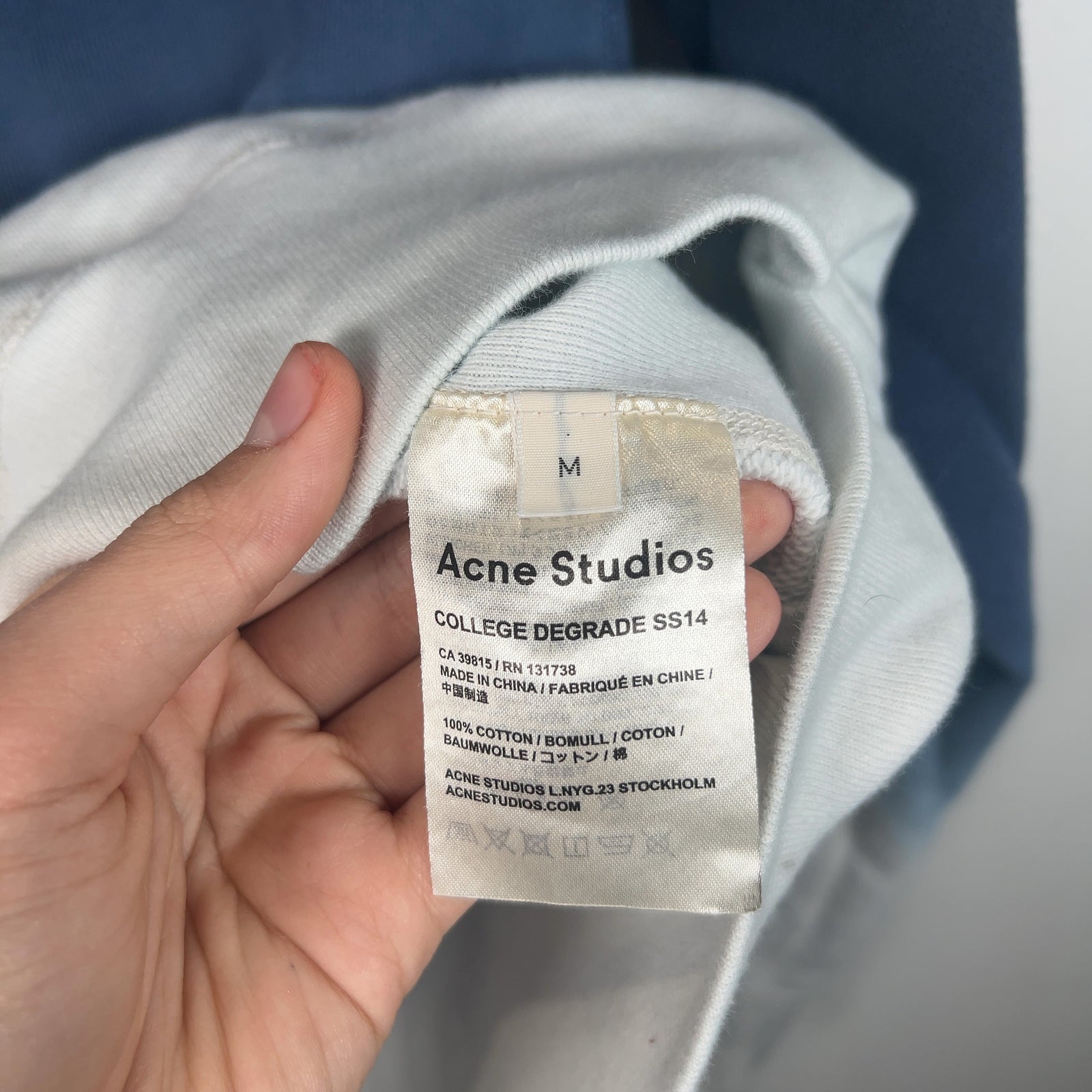 Acne Studios Ombre Blue Gradient Crewneck