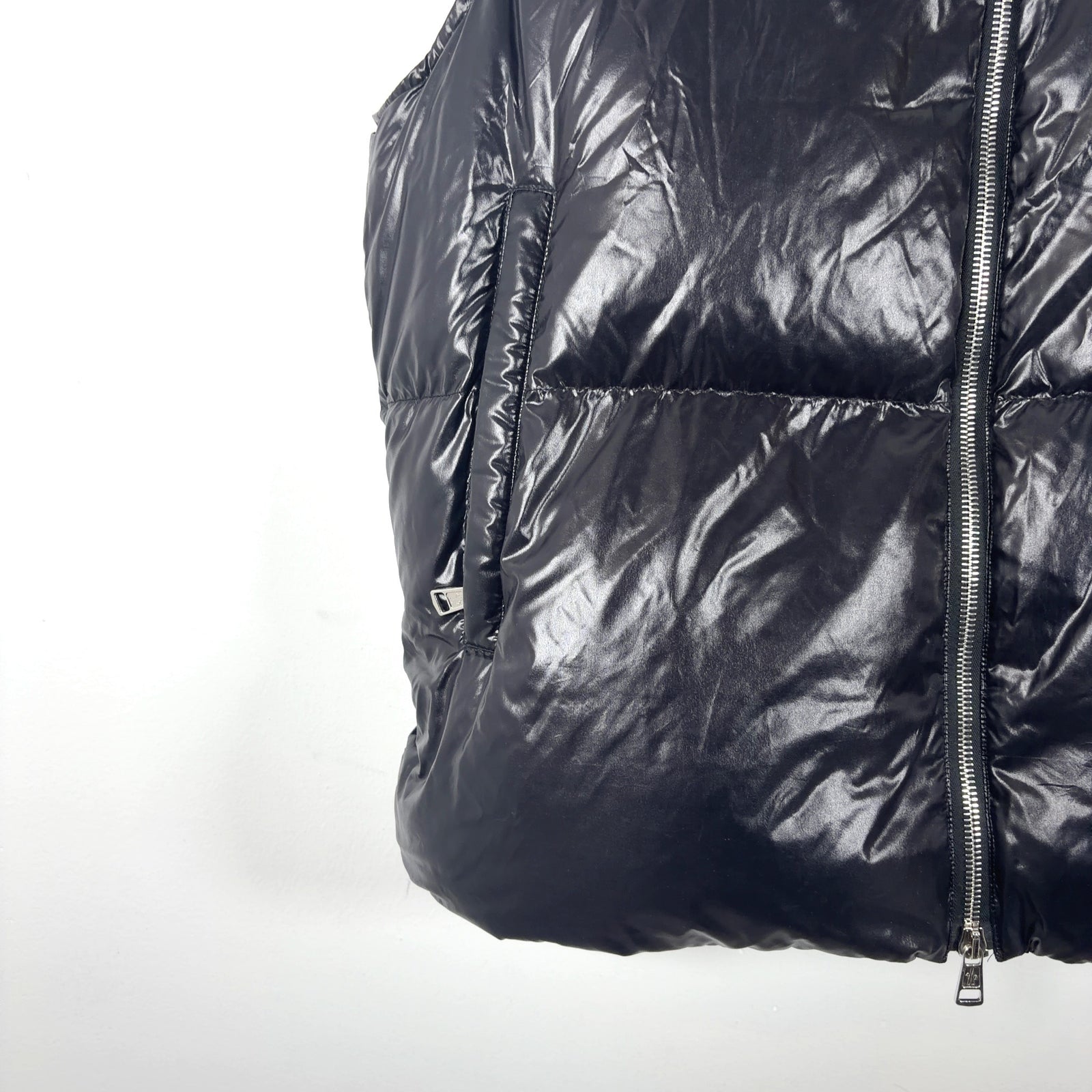 Moncler Shiny Logo Graphic Puffer Vest