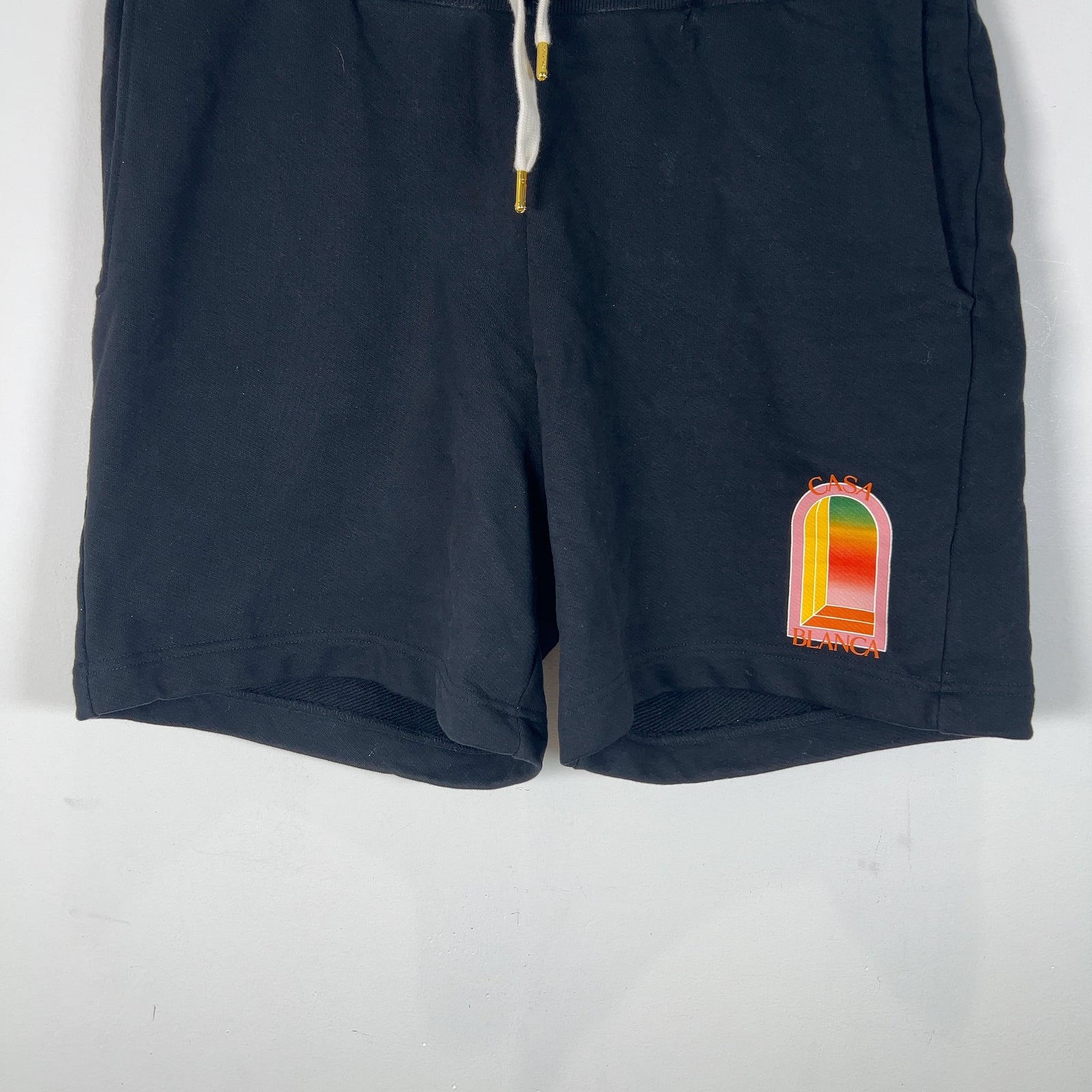 Casablanca Pink Outline Doorway Graphic Cotton Shorts
