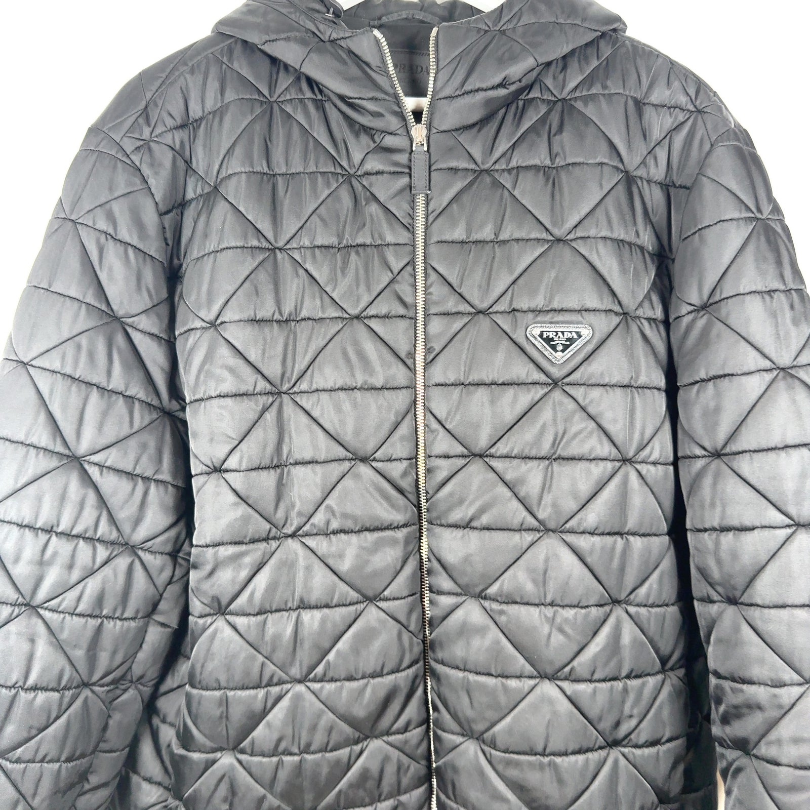 Prada Plaque Logo Quilted Puffer Jacket
