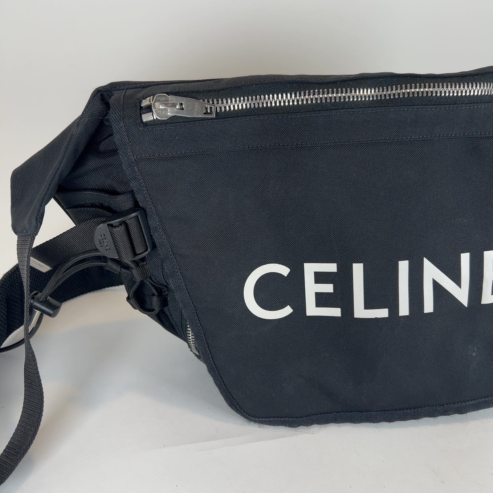 Celine Logo Nylon Trekking Messenger Bag