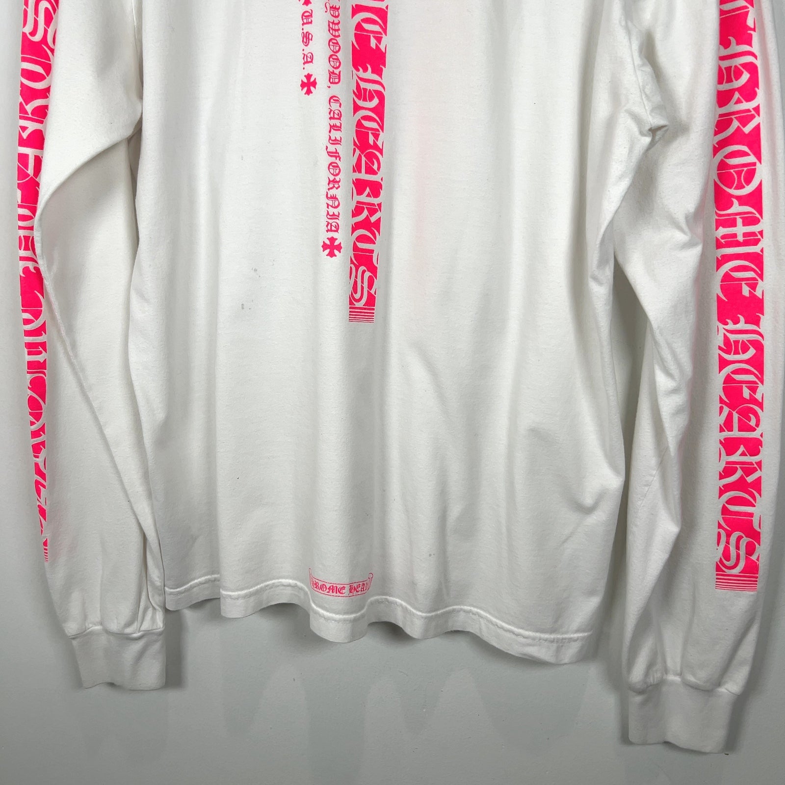 Chrome Hearts Pink Spell Out Logo Bar Longsleeve