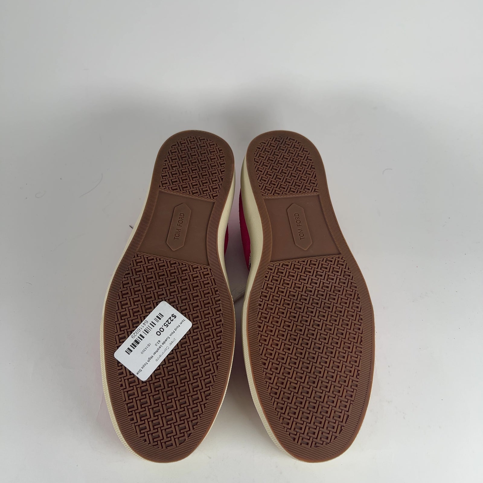 Tom Ford Pink Suede Leather High Tops Size 43.5