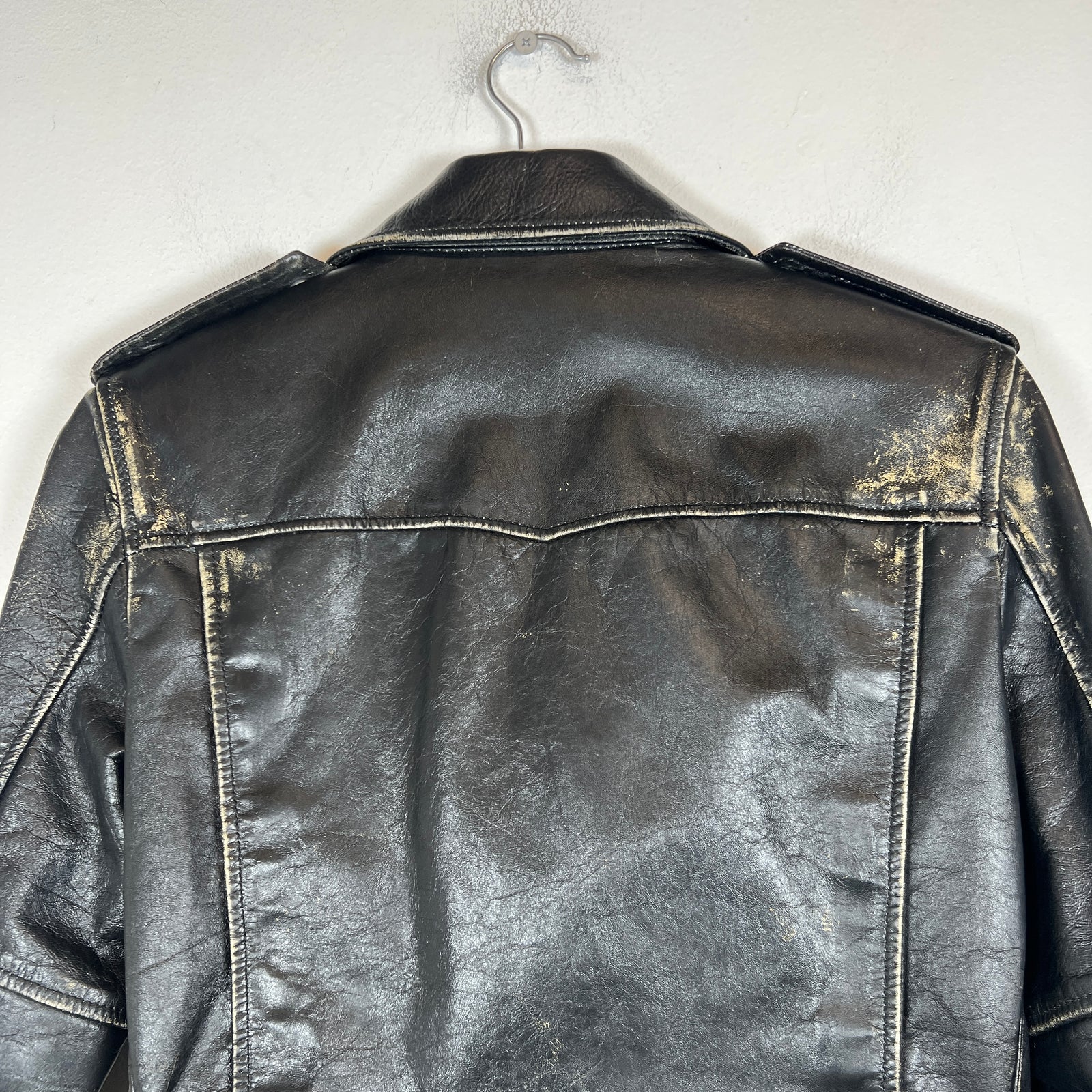 Saint Laurent Paris FW16 Distressed L01 Leather Biker Jacket Size 44