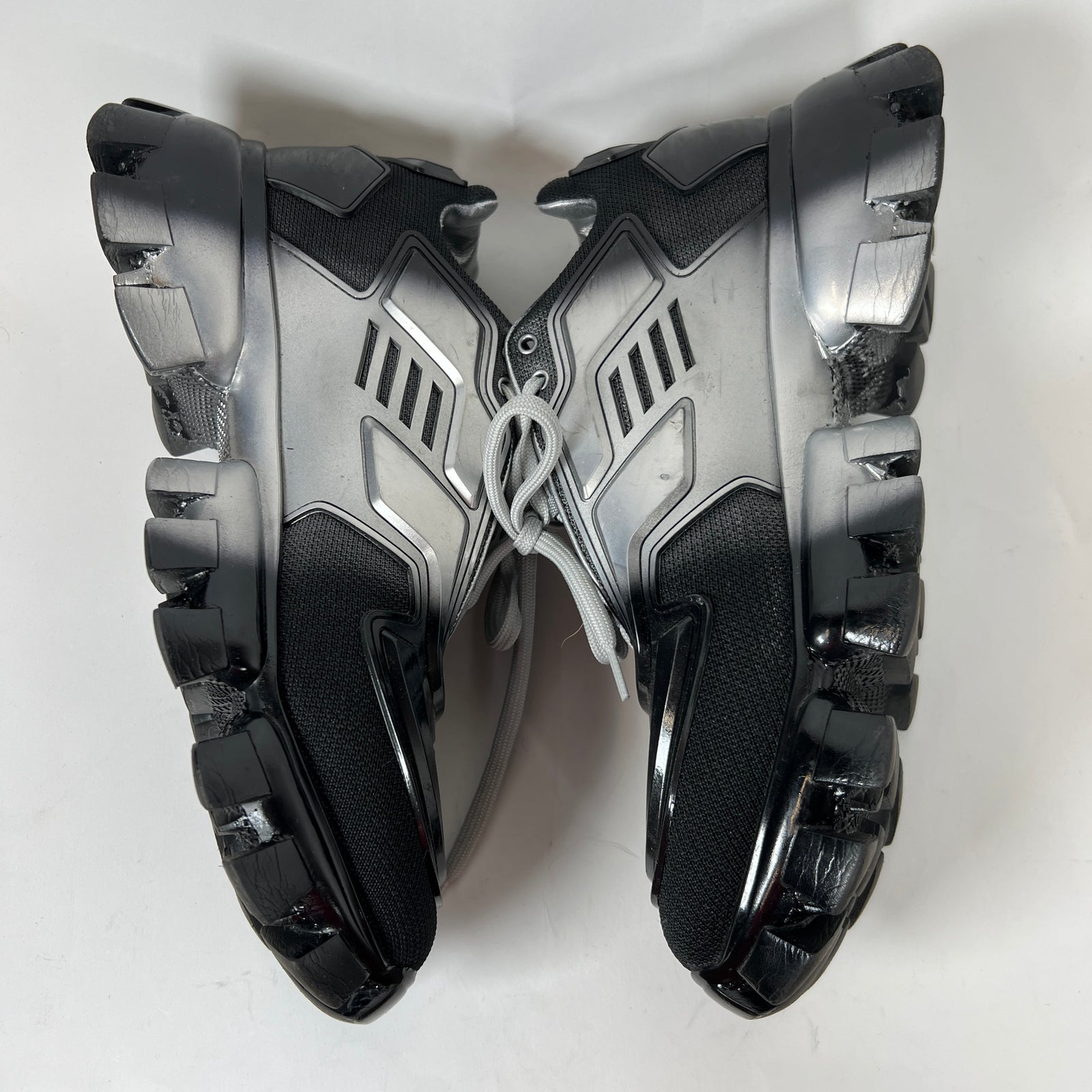 Prada Black/Silver Cloudbust Sneakers Size 8.5