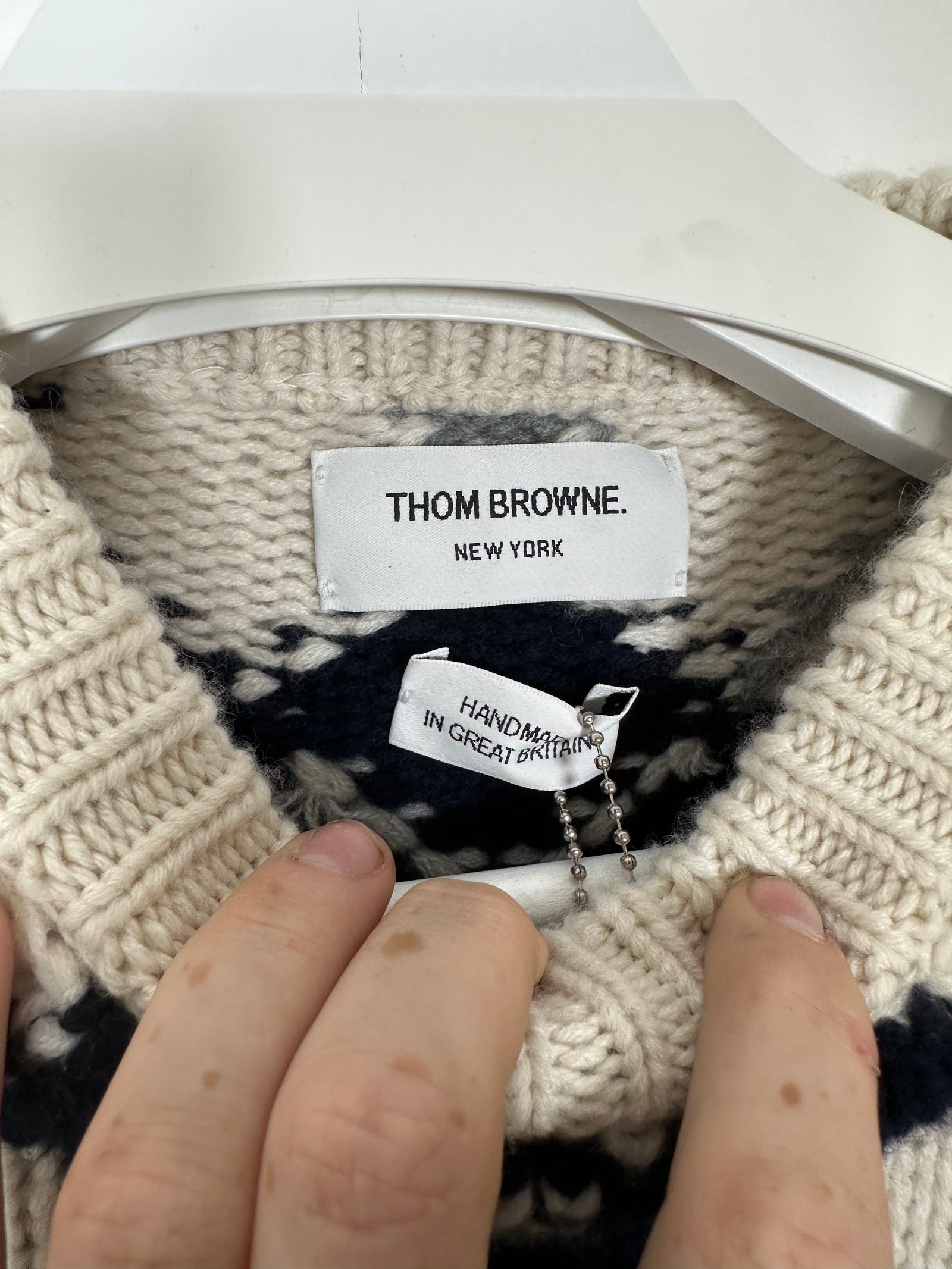 Thom Browne Jacquard Knit 4 Bar Sweater Size 2