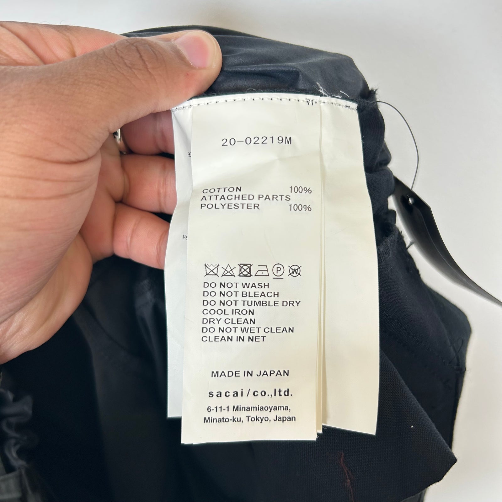Sacai Black Patchwork Cargo Pants Size 2