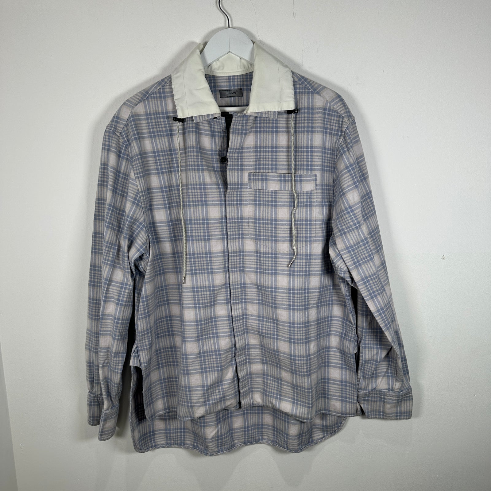 Lanvin Blue Plaid Shirt Size M