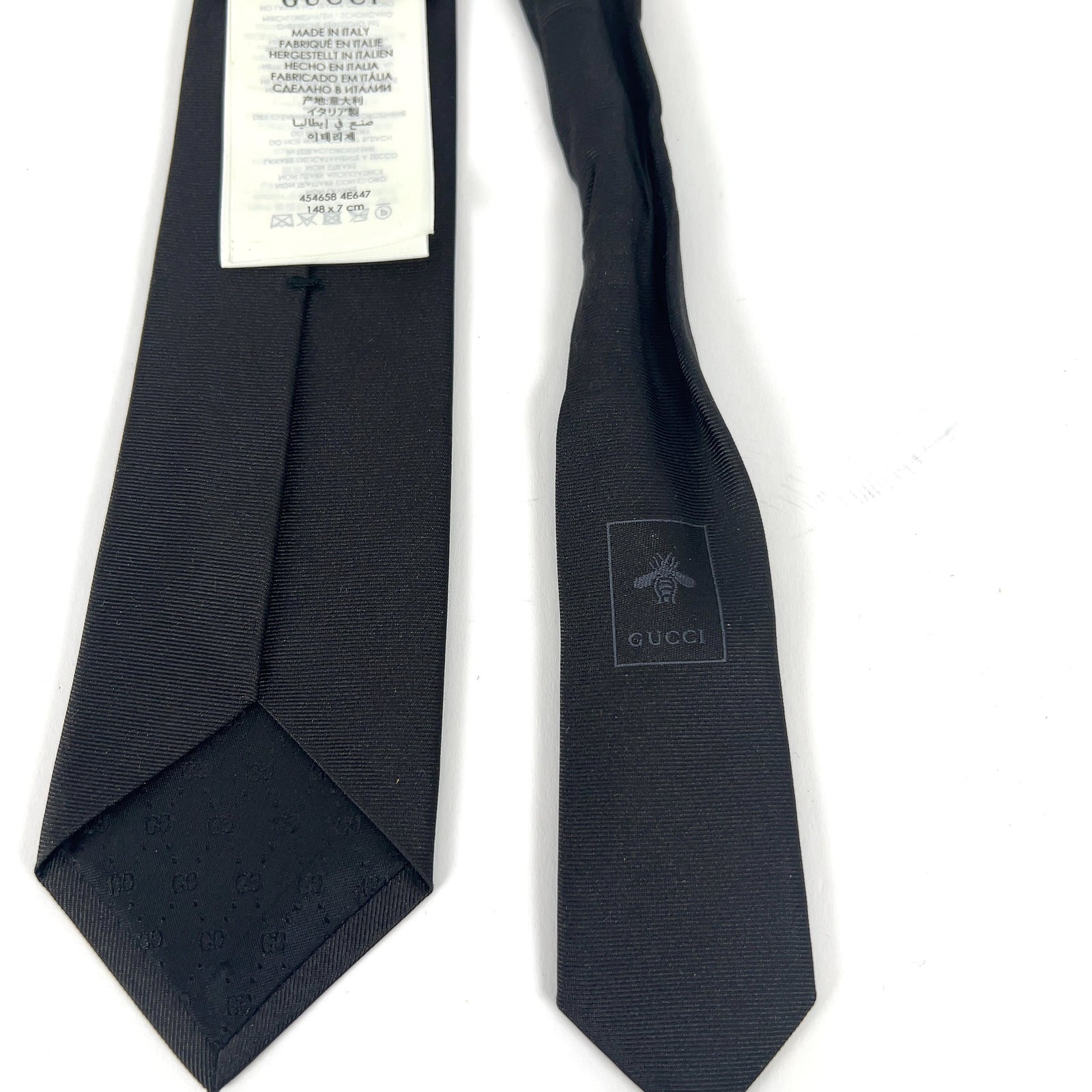 Gucci Slim Black 'Bee' Tie