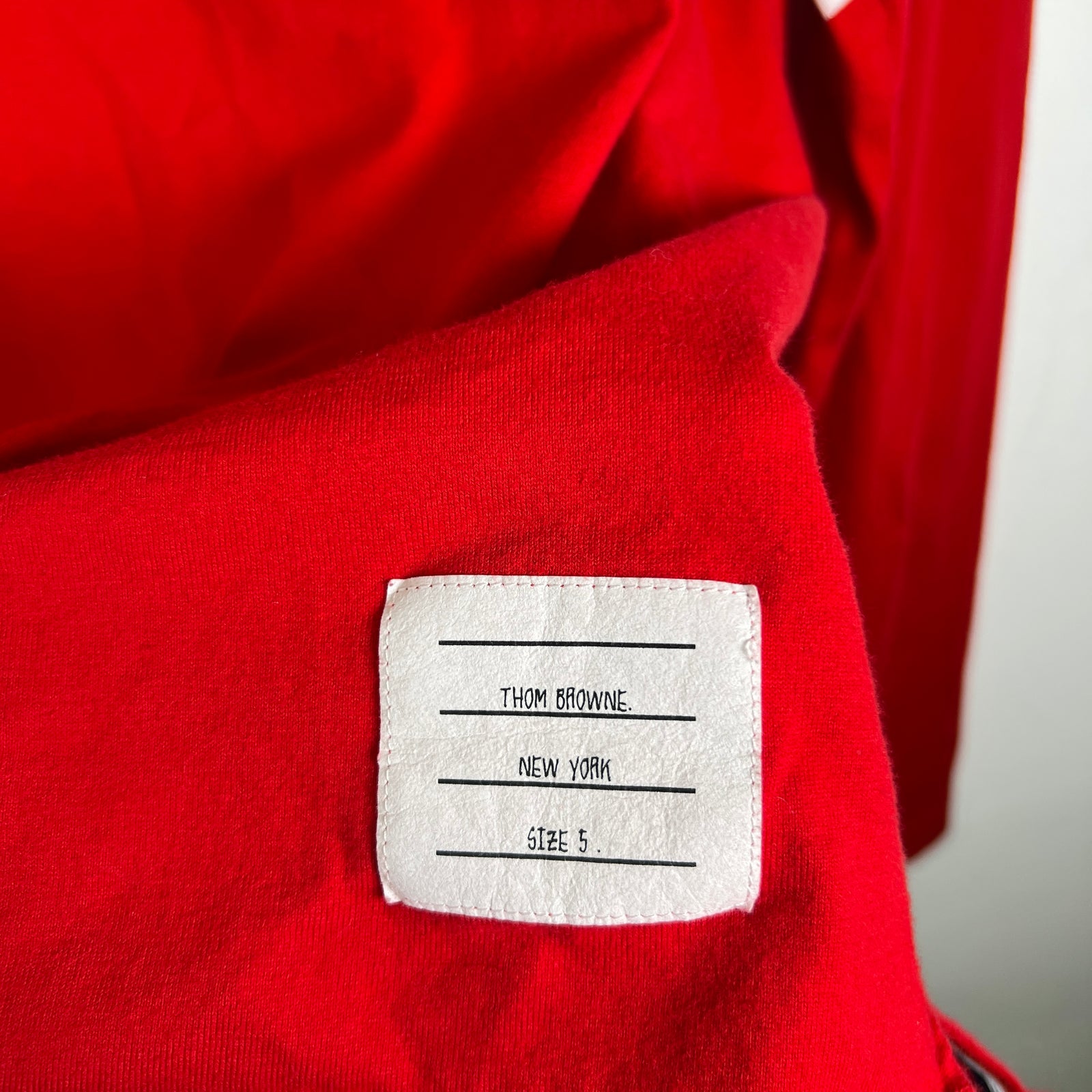 Thom Browne Red 2003 4 Bar Striped Long-Sleeve T-Shirt Size 5