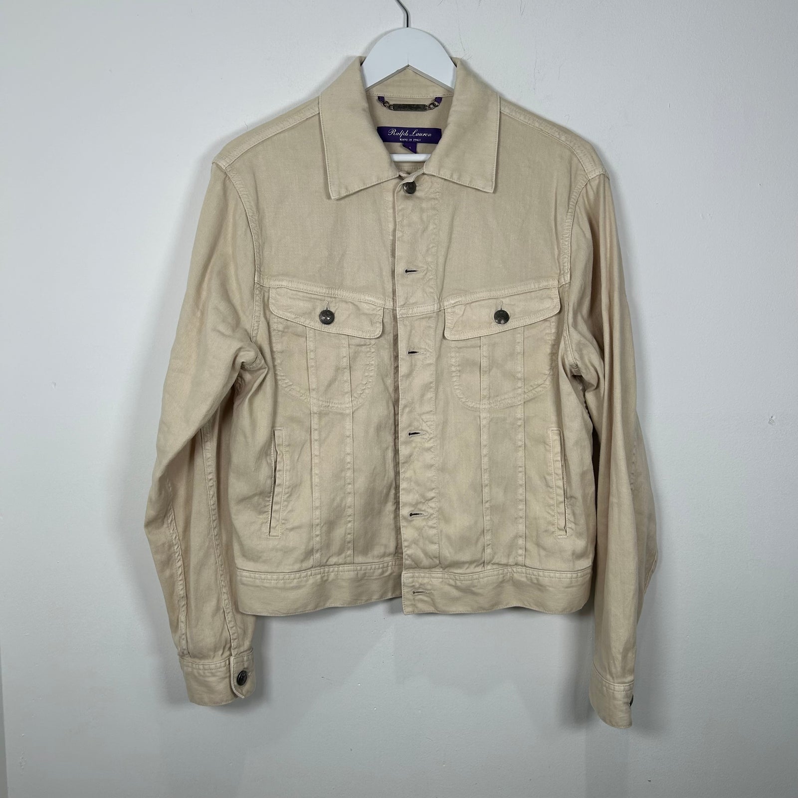 Ralph Lauren Purple Label Cream Denim Jacket Size S