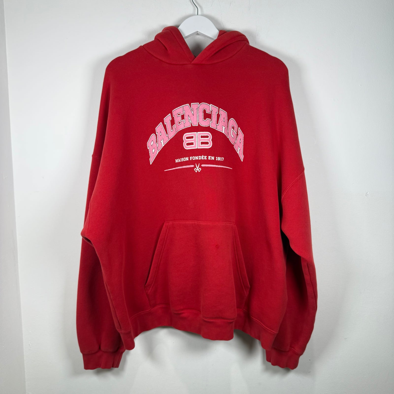 Balenciaga Red/Pink Maison Hoodie Size 3