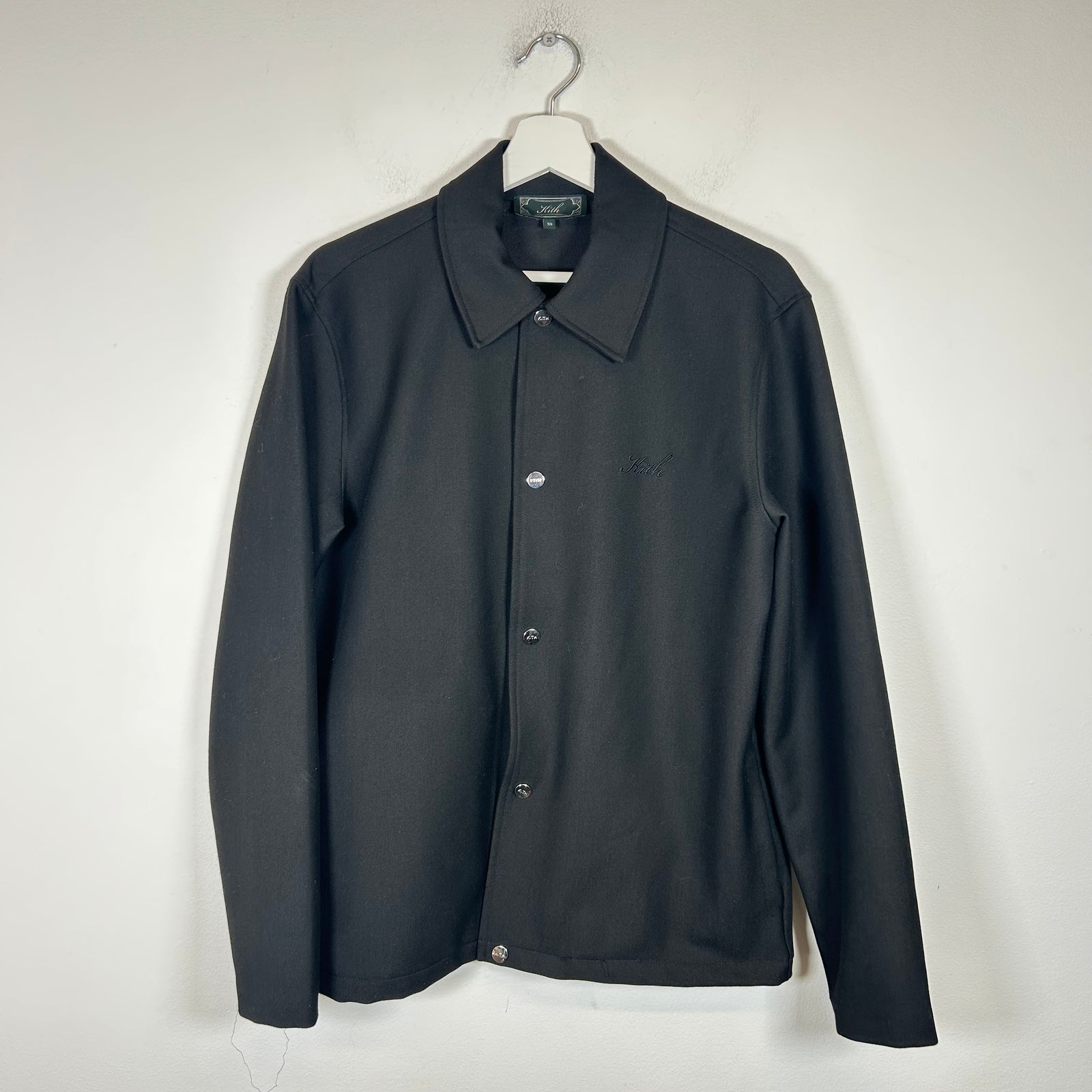 Kith Black Double Knit Coach Jacket Size XS