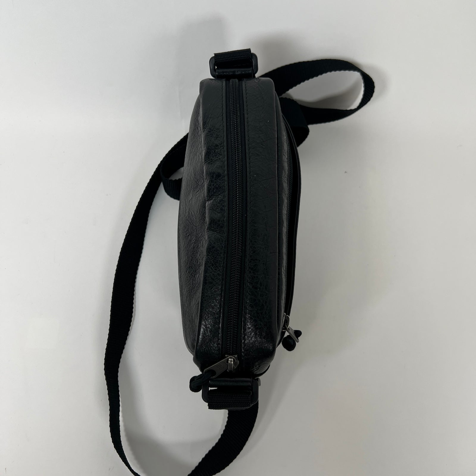 Balenciaga Black Leather Small Logo Crossbody Bag