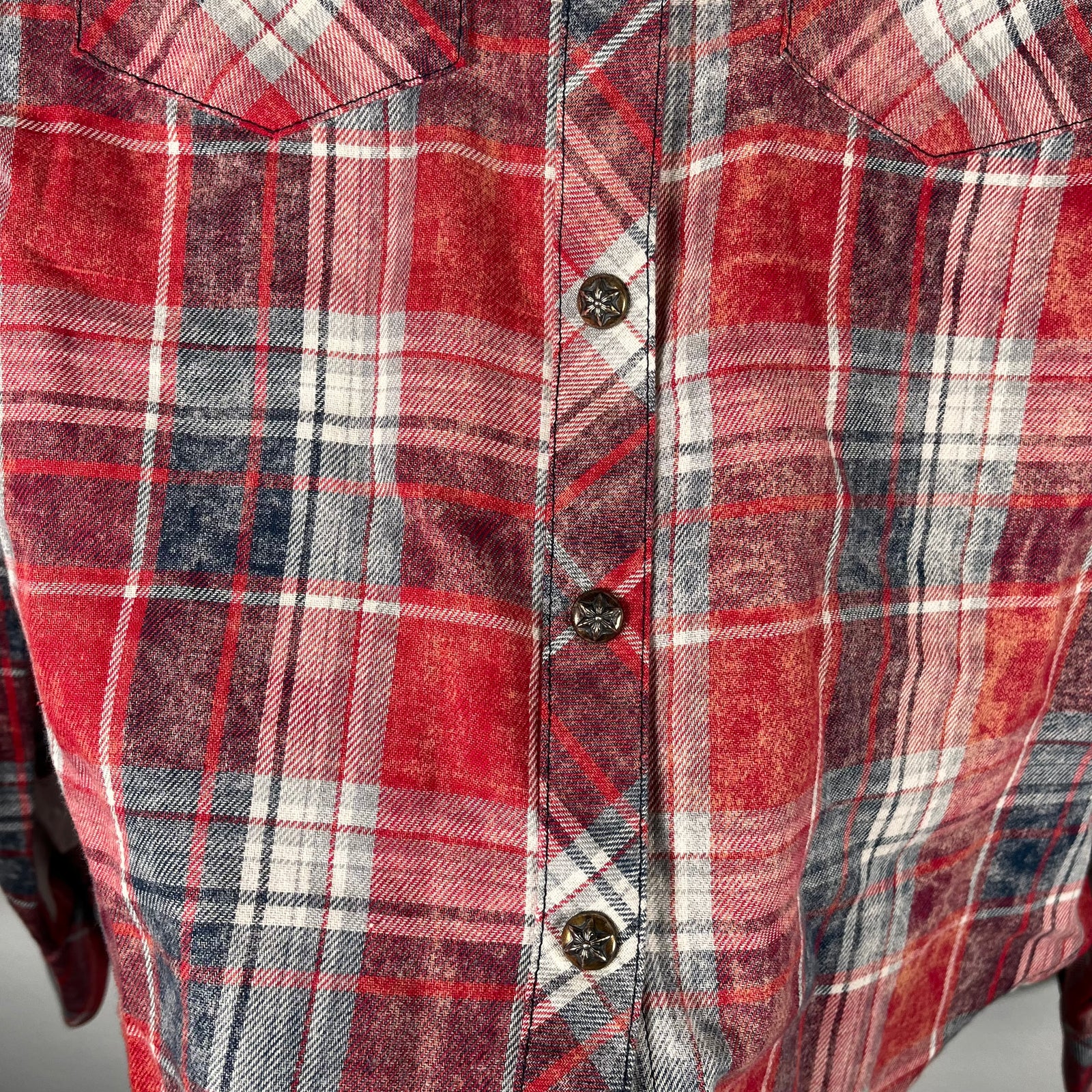 Chrome Hearts Star Patch Red Plaid Flannel Size S