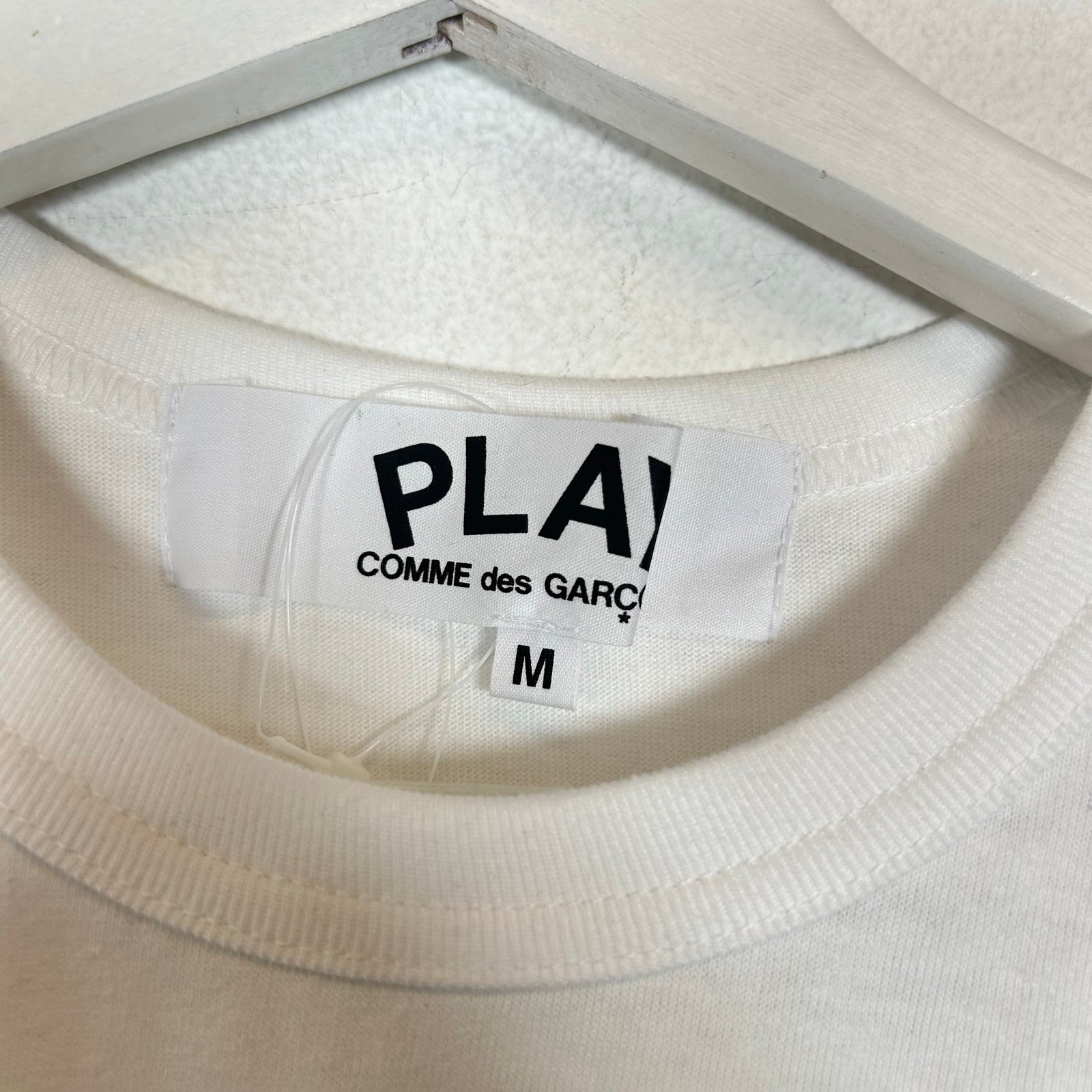 CDG Play White/Green Heart T-shirt Size M
