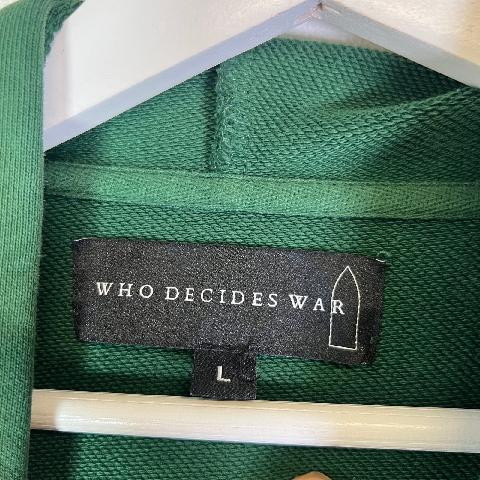 Who Decides War Vintage Green Faded Hoodie
