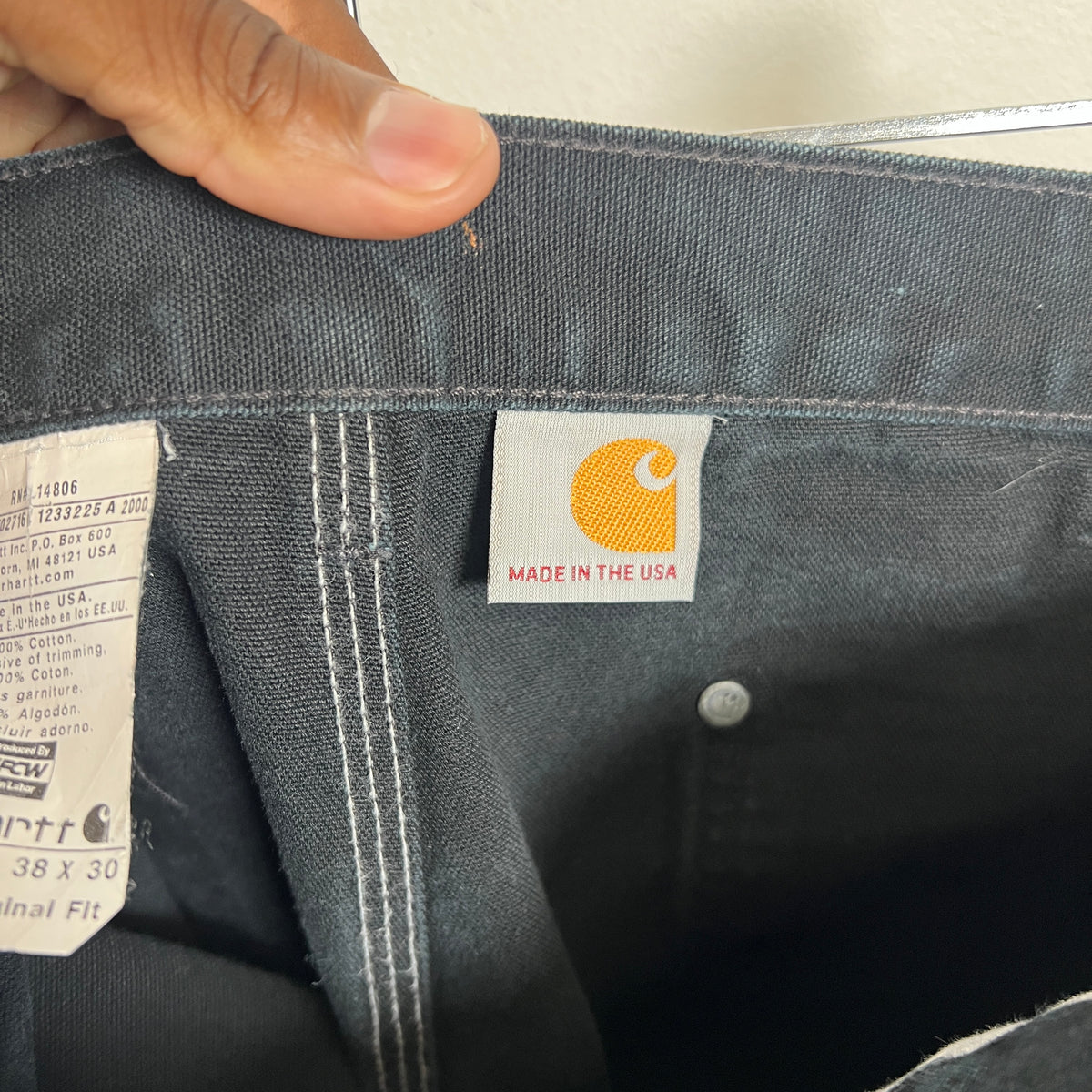 Carhartt Vintage Black Distressed Double Knee Carpenter Pants 001