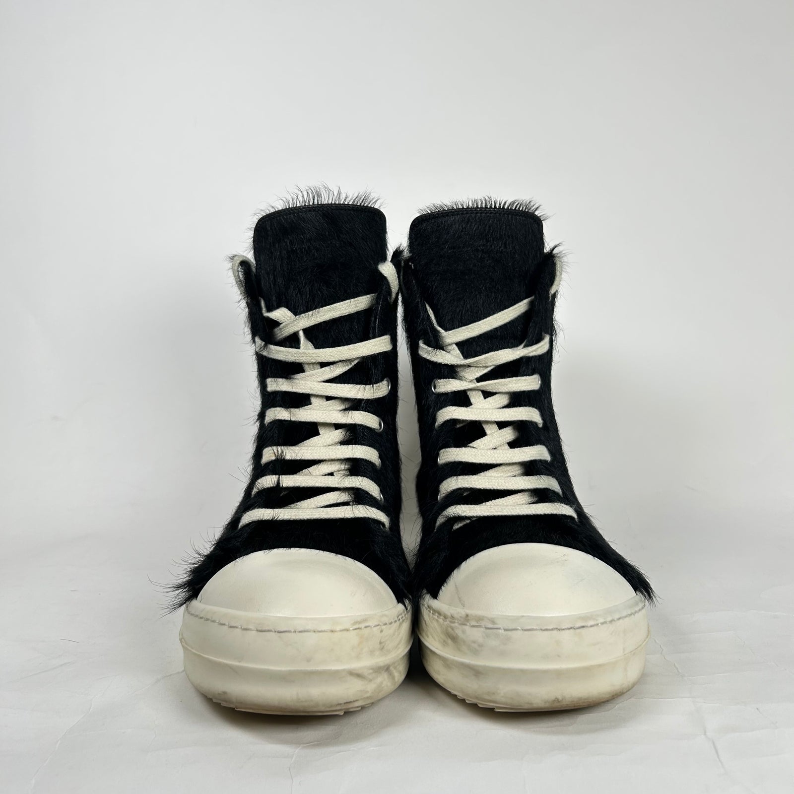 Rick Owens Black Pony Hair Ramones Size 41
