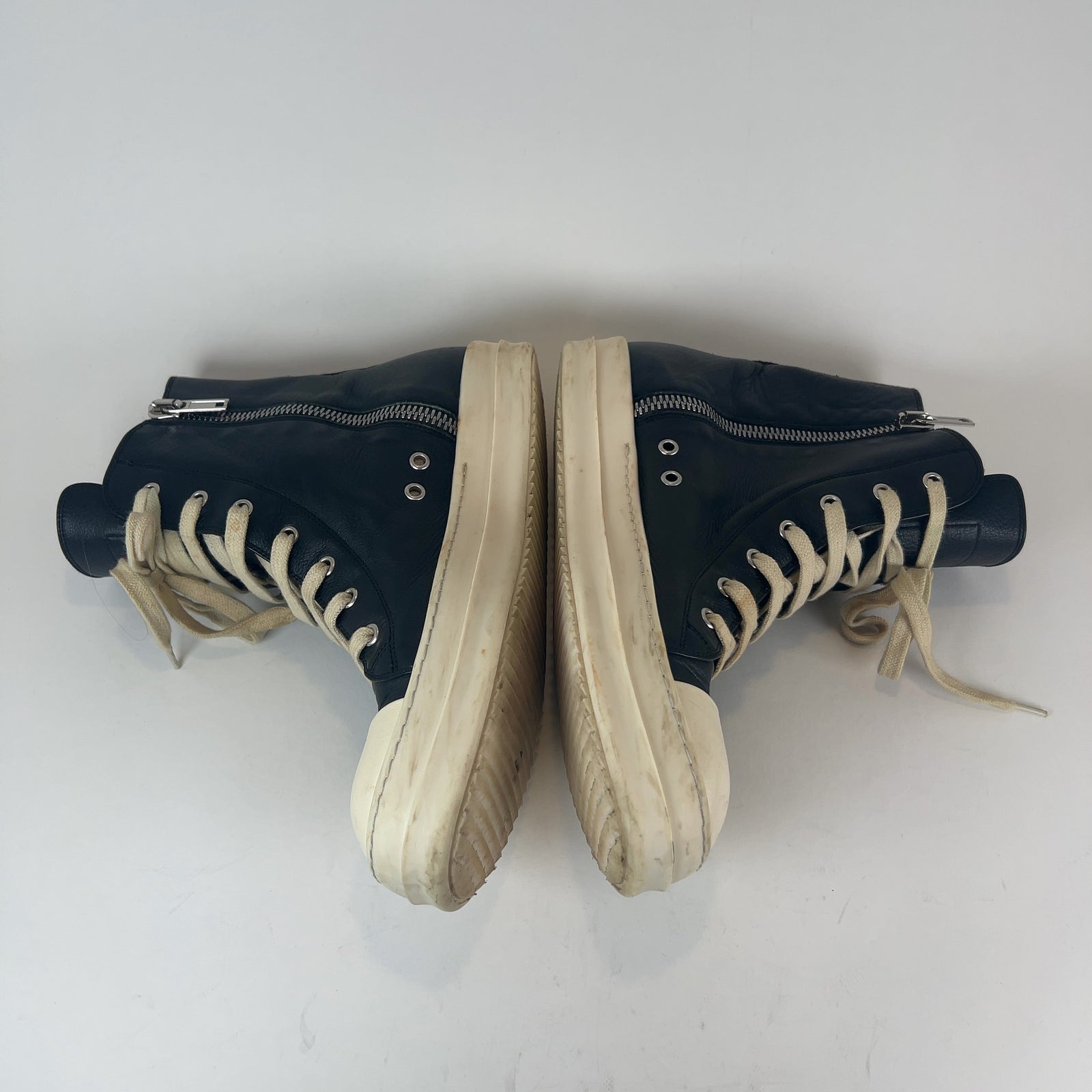Rick Owens Leather Ramone Hightop Sneakers