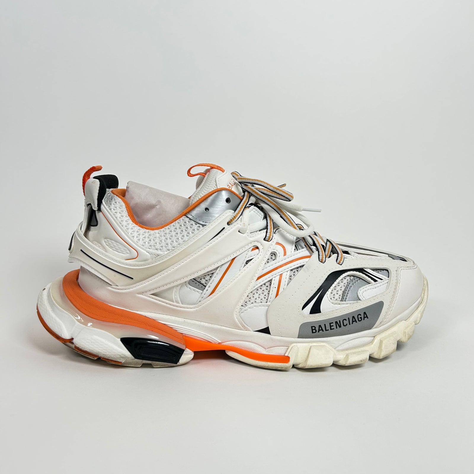 Balenciaga White/Orange Track Sneaker Size 44