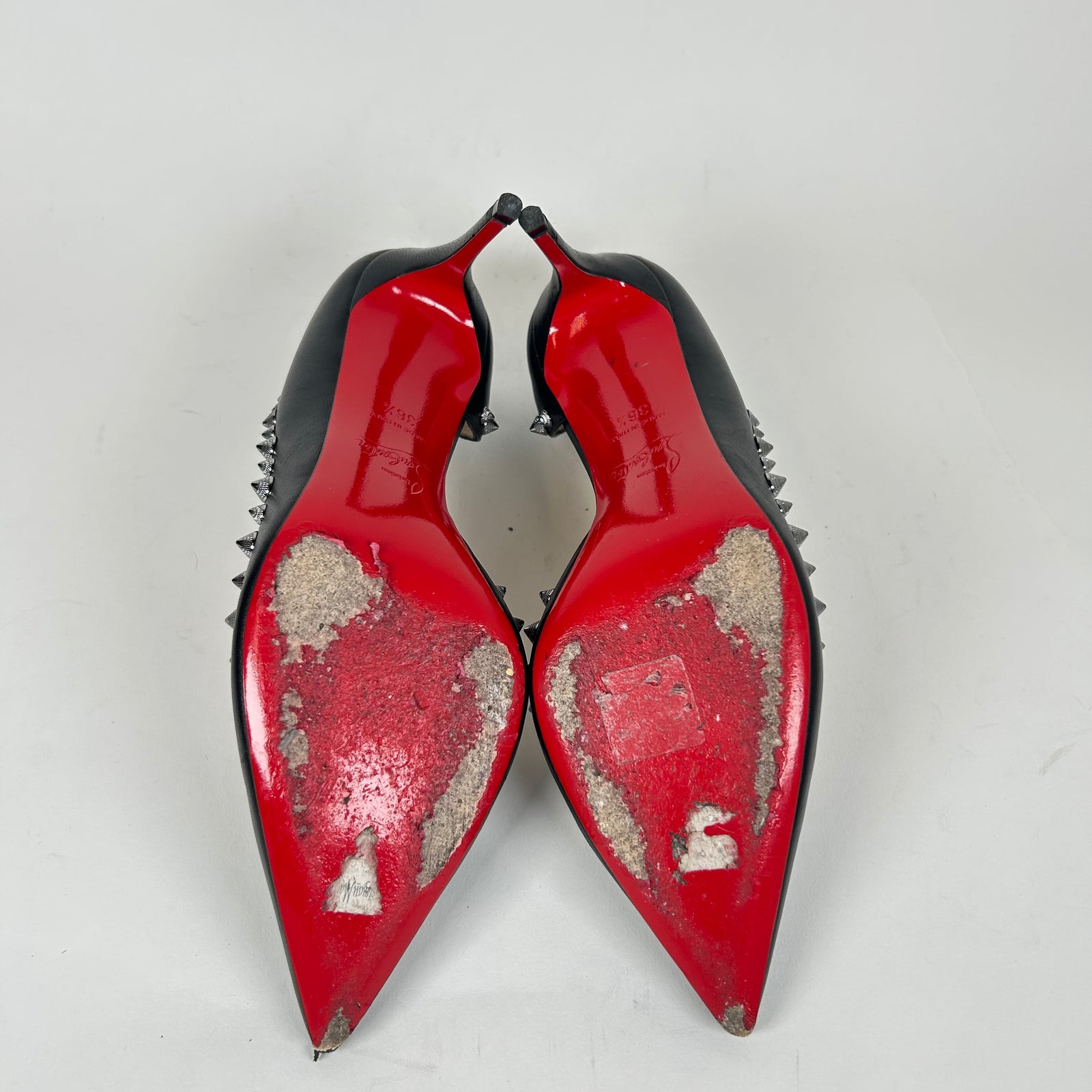 Christian Louboutin Black Spiked Heels Size 36.5