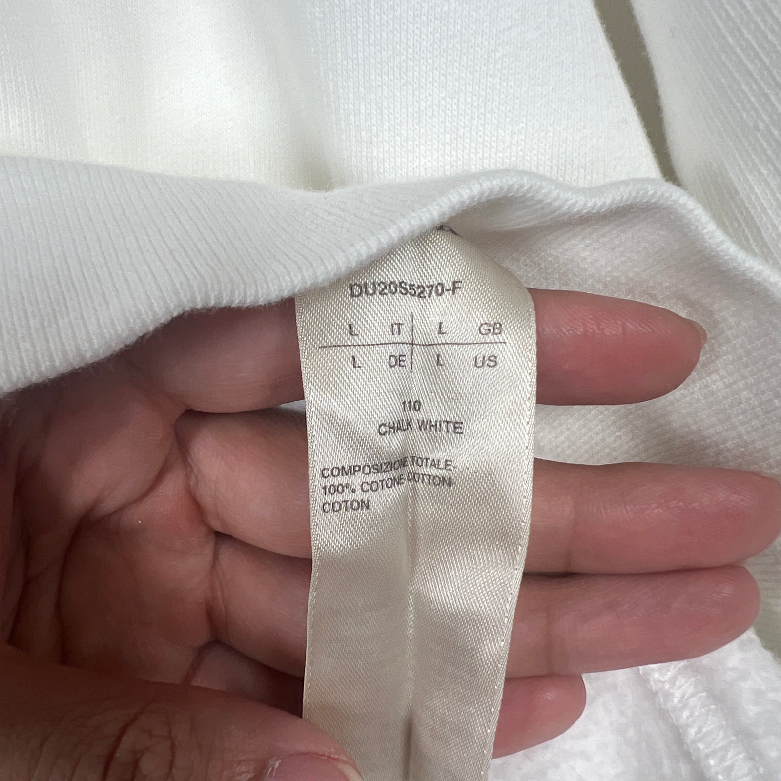 Rick Owens White Felpa Crewneck Size L