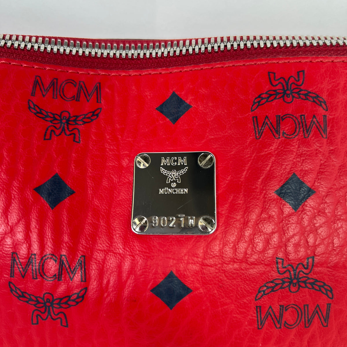 MCM Red Visetos Pouch