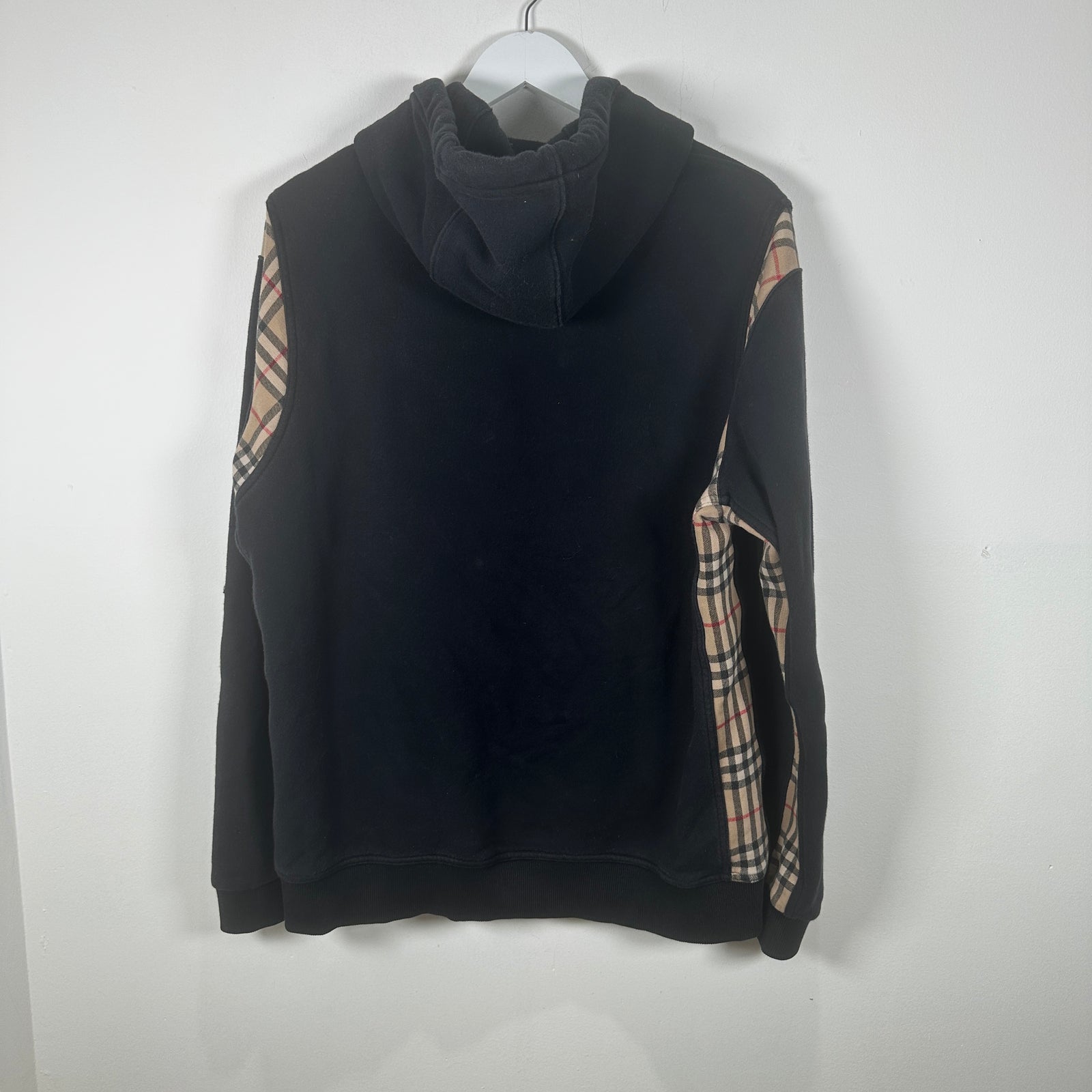 Burberry Check Panel Hoodie Size M